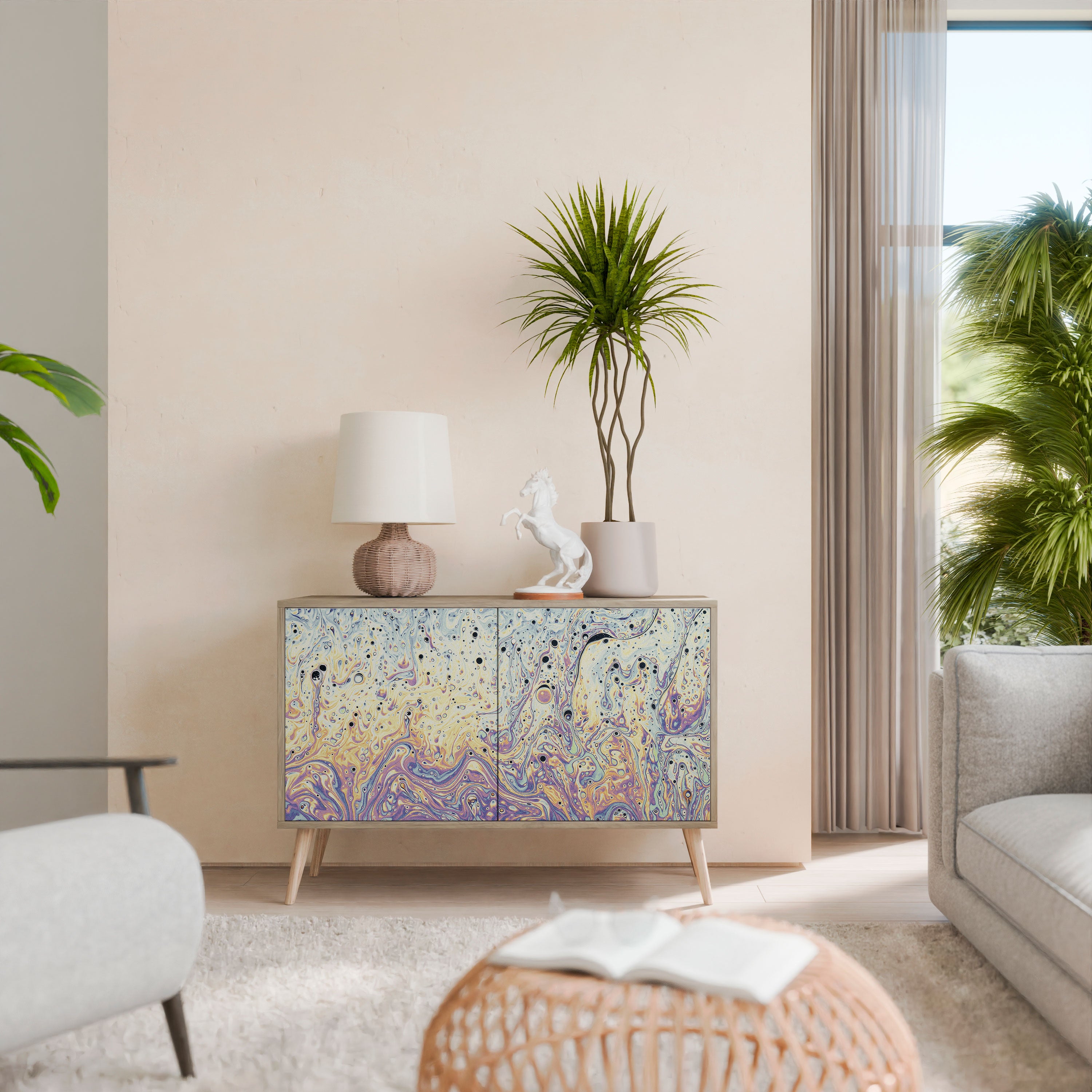 MOSAIC OF COLORS 2-Door Sideboard in Oak Effect