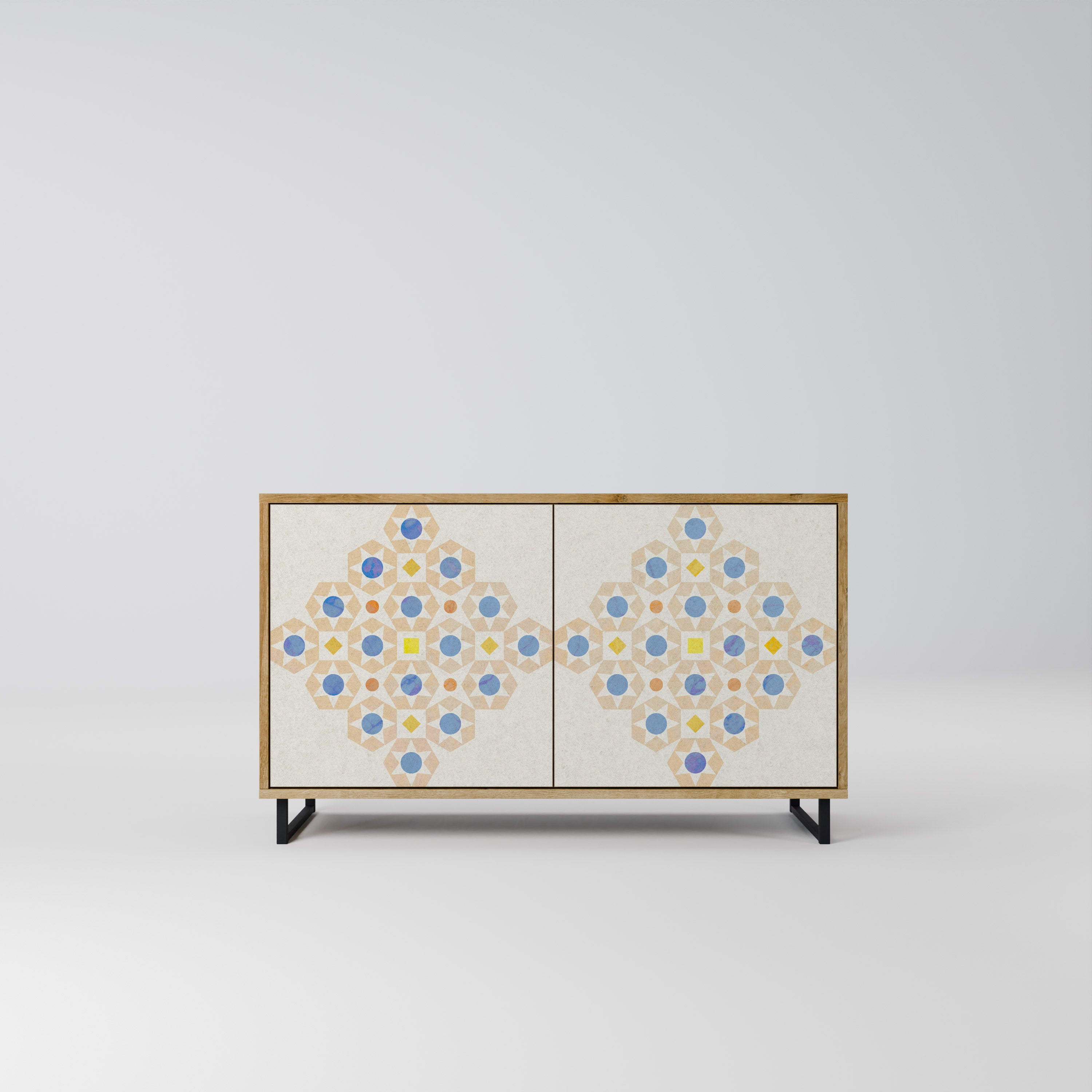 PATTERNED PRISM 2-Door Sideboard in Oak Effect