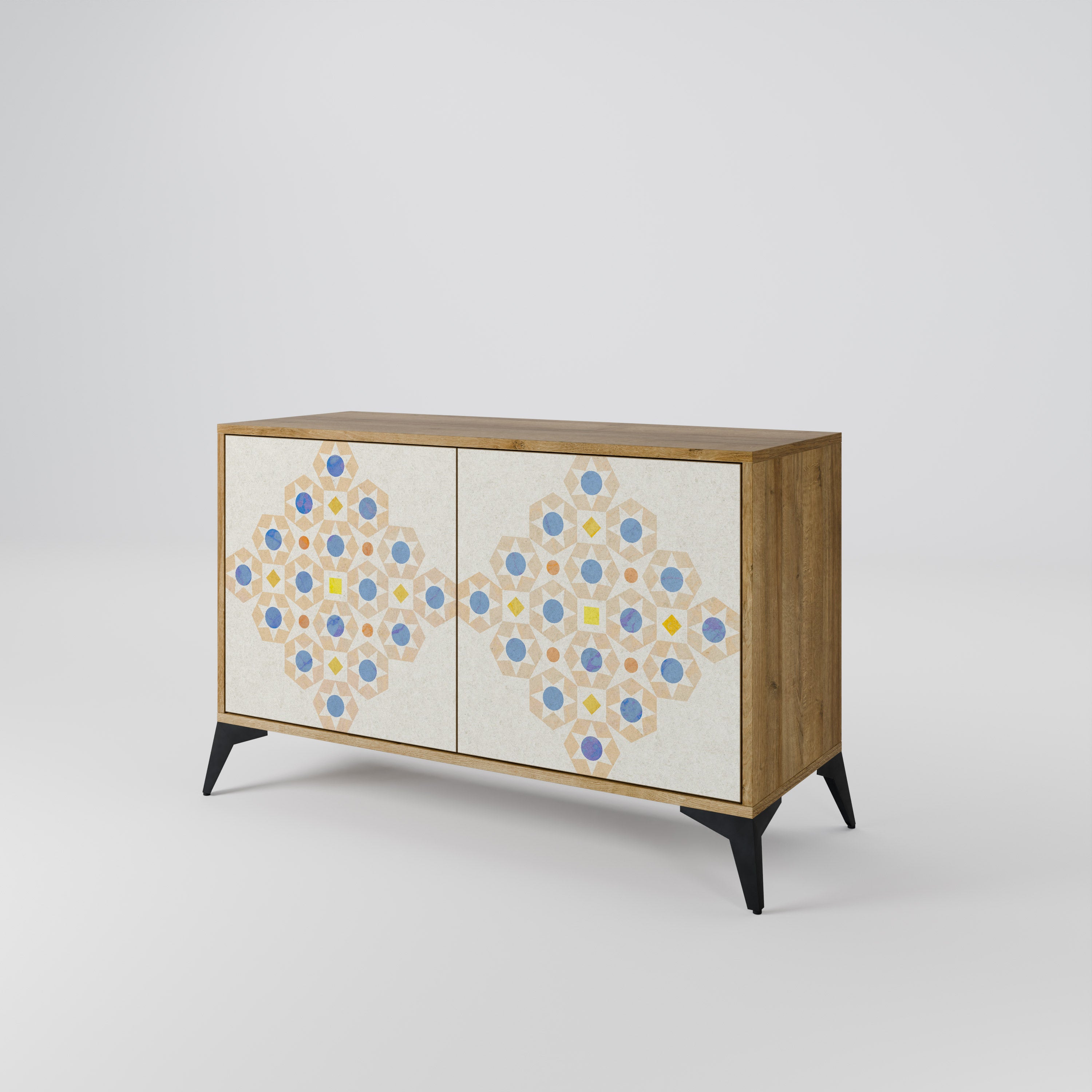 PATTERNED PRISM 2-Door Sideboard in Oak Effect