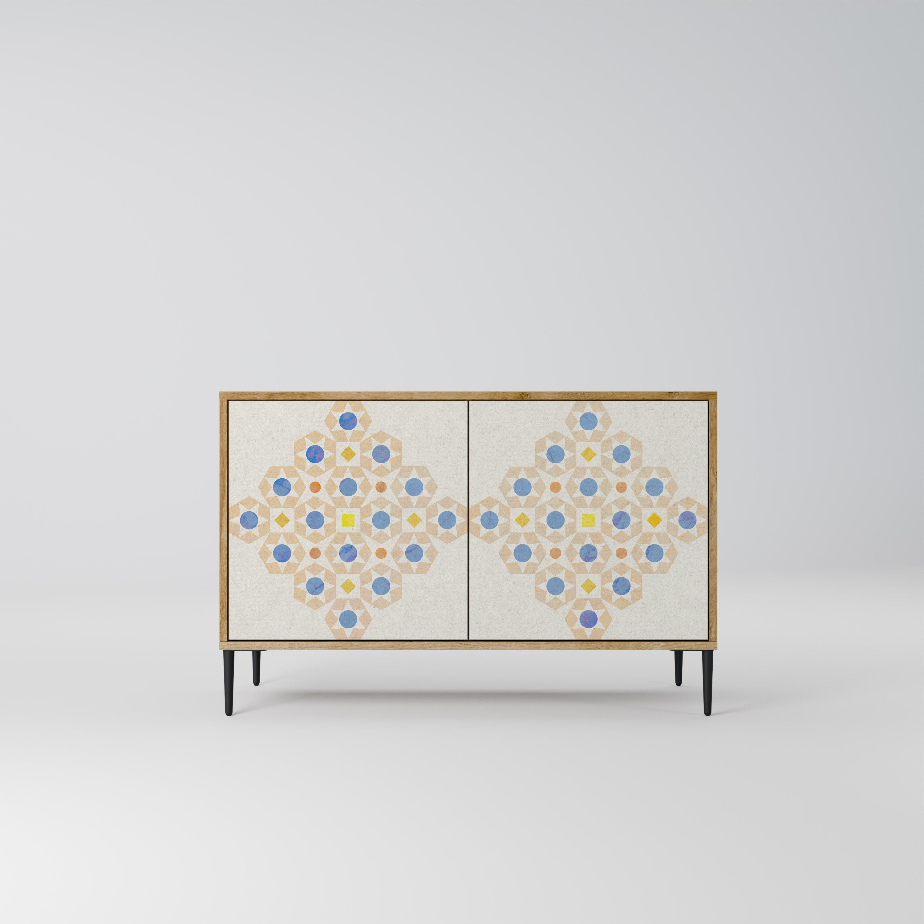 PATTERNED PRISM 2-Door Sideboard in Oak Effect