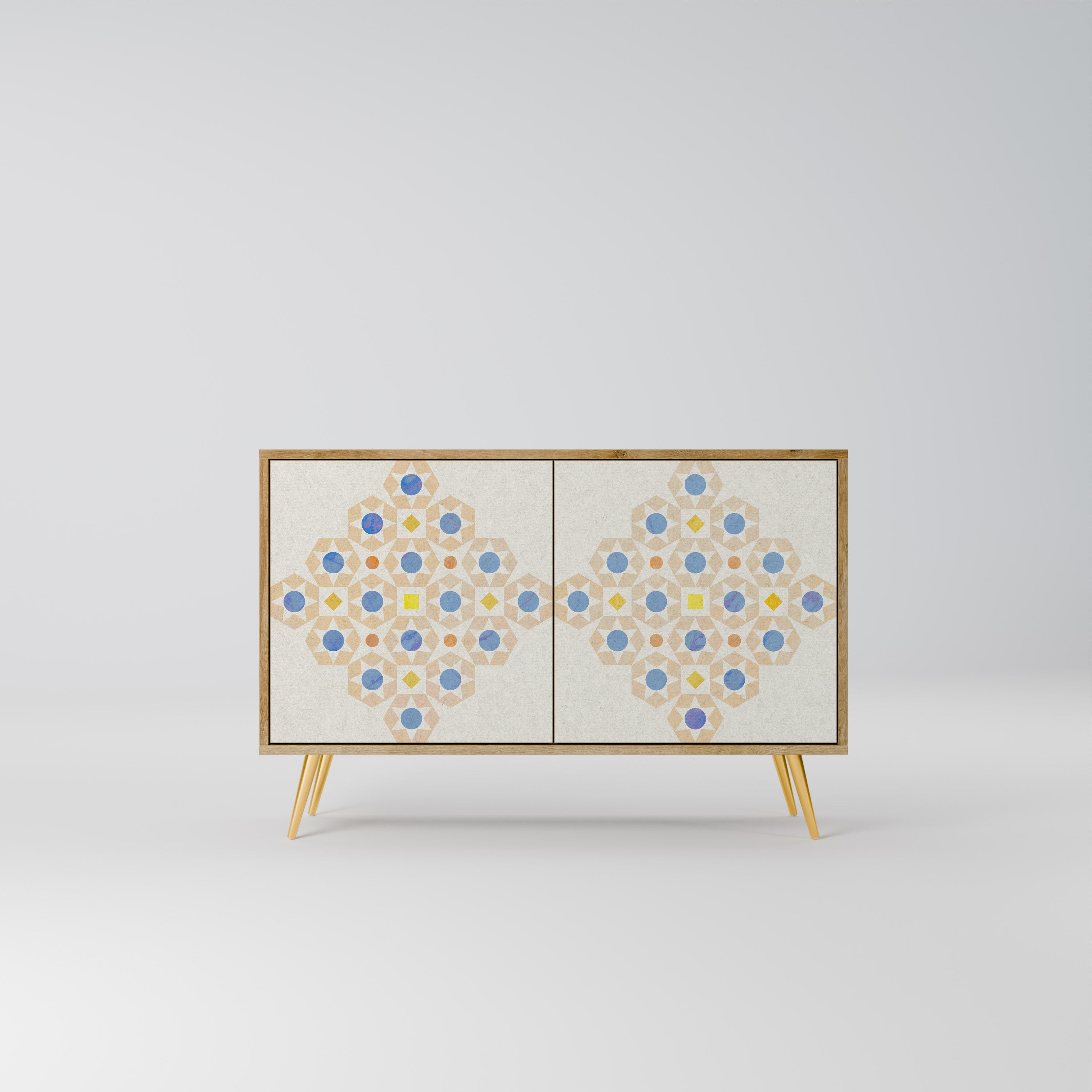 PATTERNED PRISM 2-Door Sideboard in Oak Effect