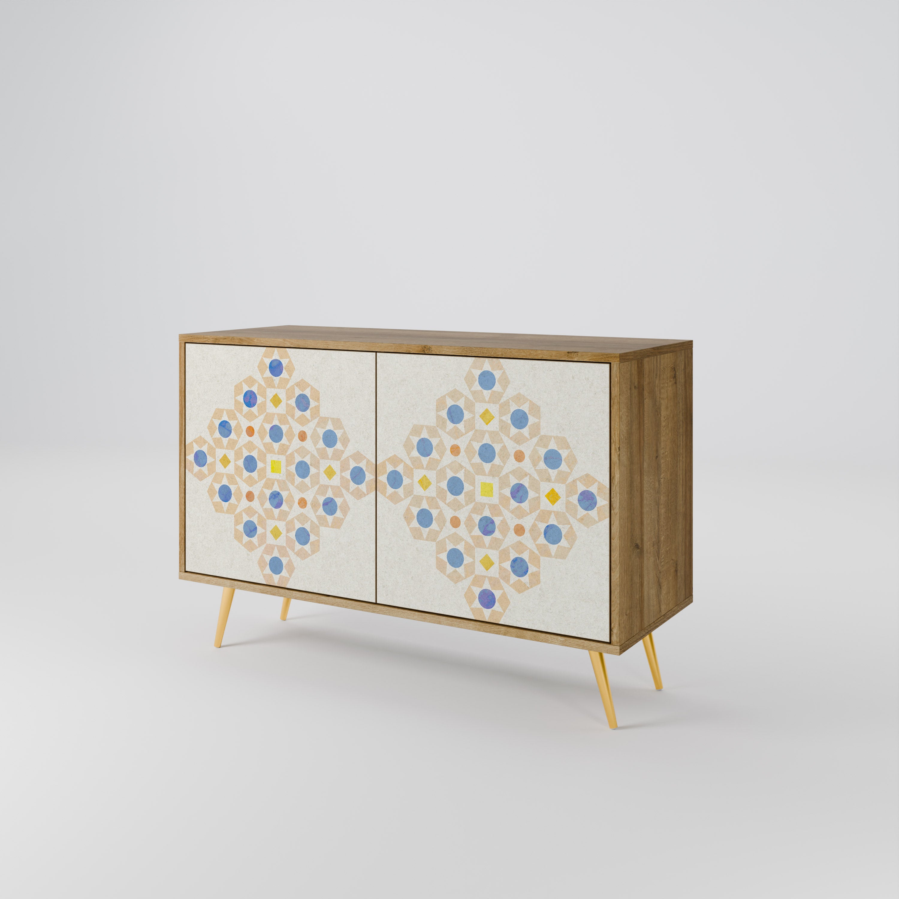 PATTERNED PRISM 2-Door Sideboard in Oak Effect
