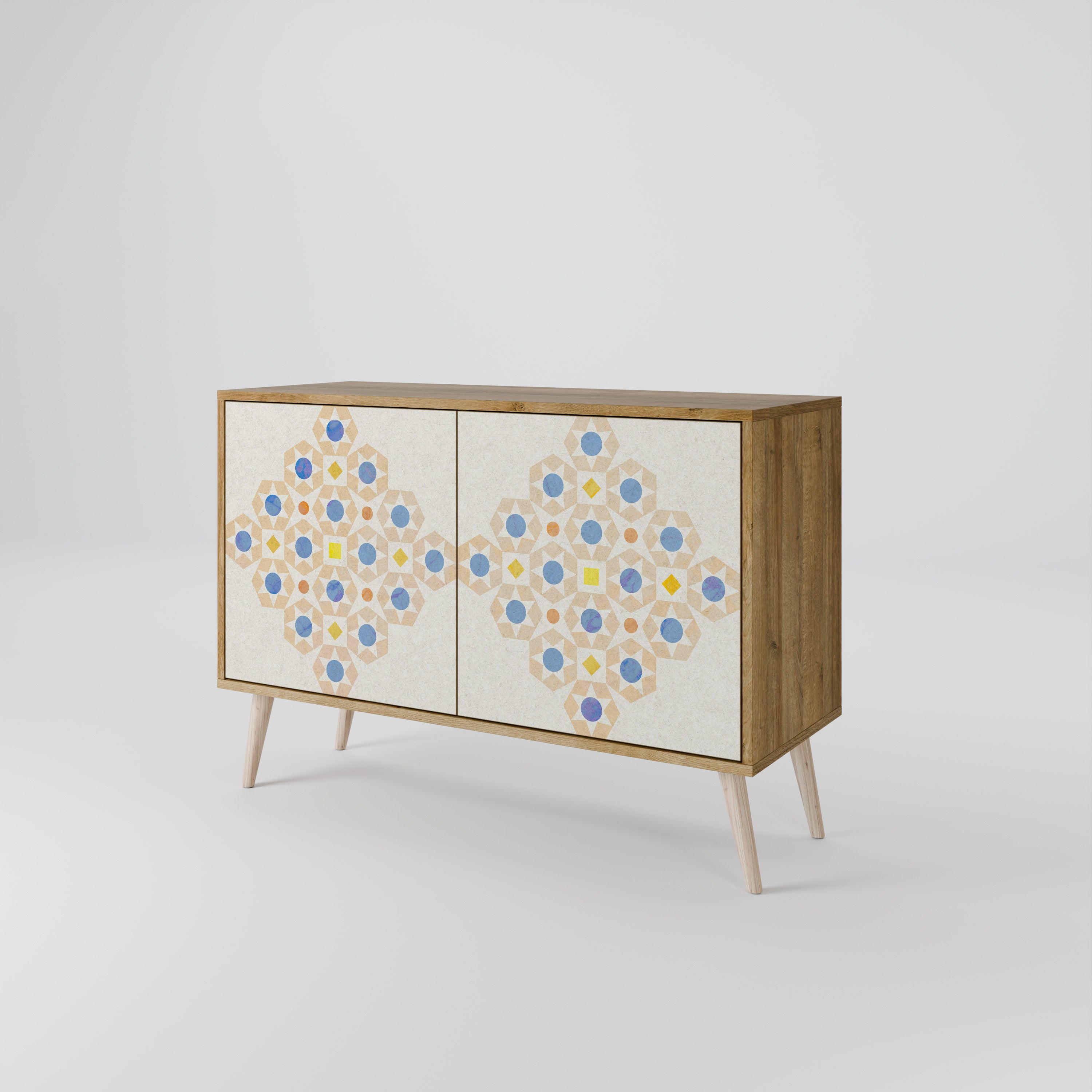 PATTERNED PRISM 2-Door Sideboard in Oak Effect