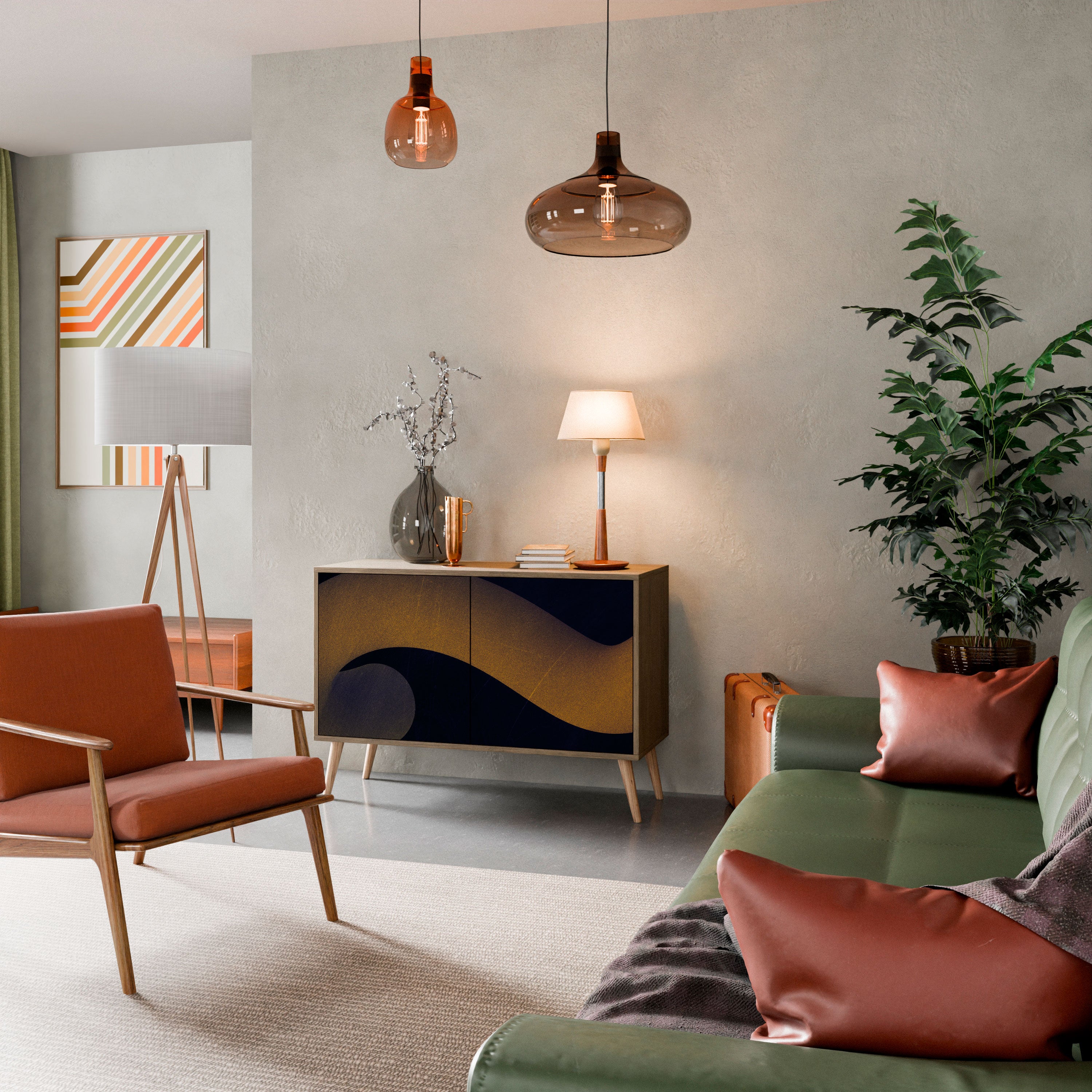 HOLLOW TIME 2-Door Sideboard in Oak Effect