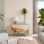 WATERCOLOUR PEAKS Aparador de 2 Puertas en Efecto Roble