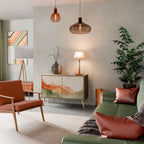 WATERCOLOUR PEAKS Aparador de 2 Puertas en Efecto Roble