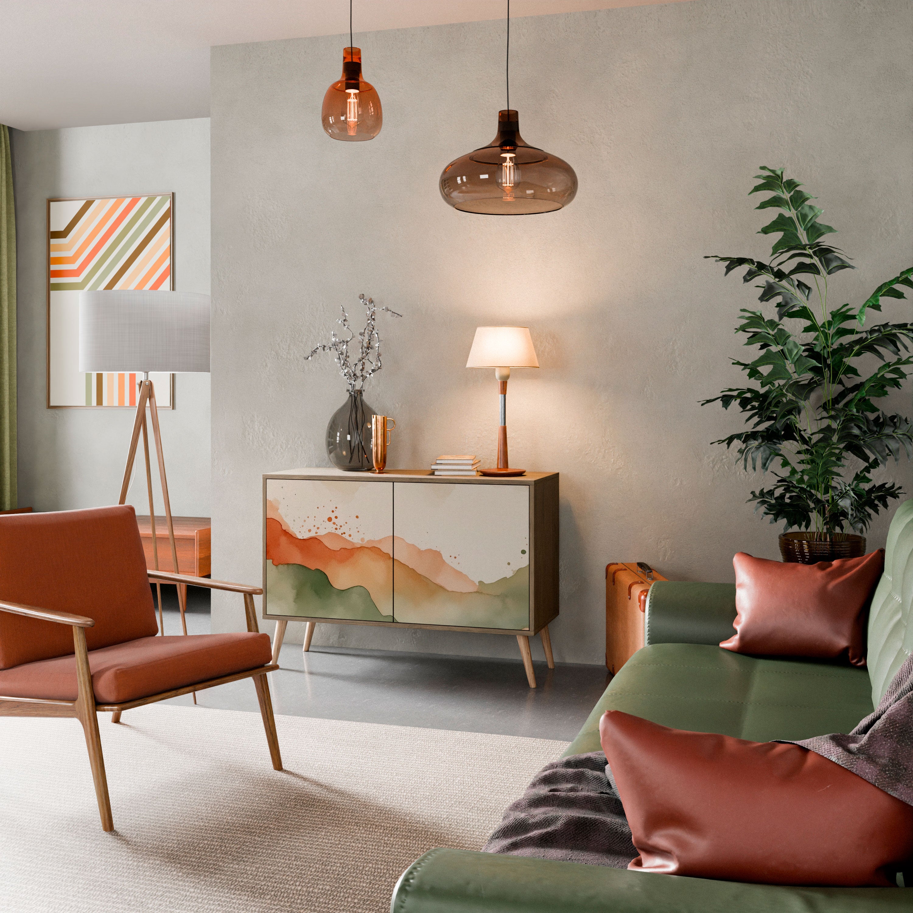 WATERCOLOUR PEAKS 2-Door Sideboard in Oak Effect