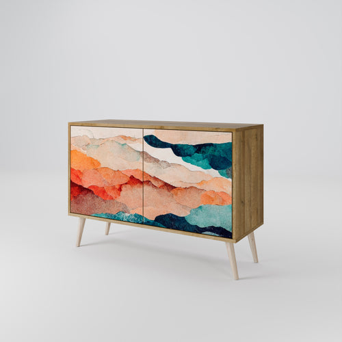 ABSTRACT LANDSCAPE 2-Door Sideboard in Oak Effect