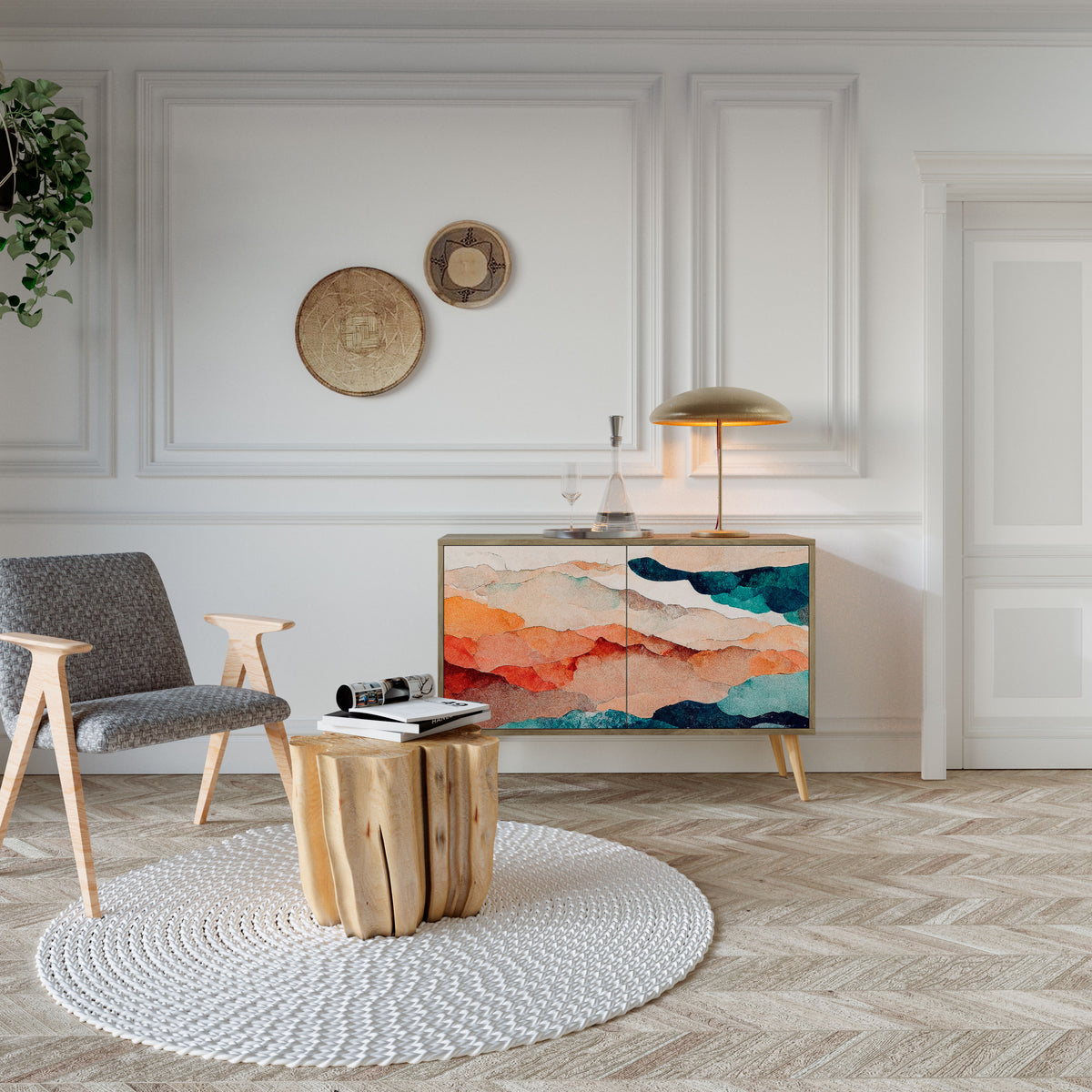 ABSTRACT LANDSCAPE 2-Door Sideboard