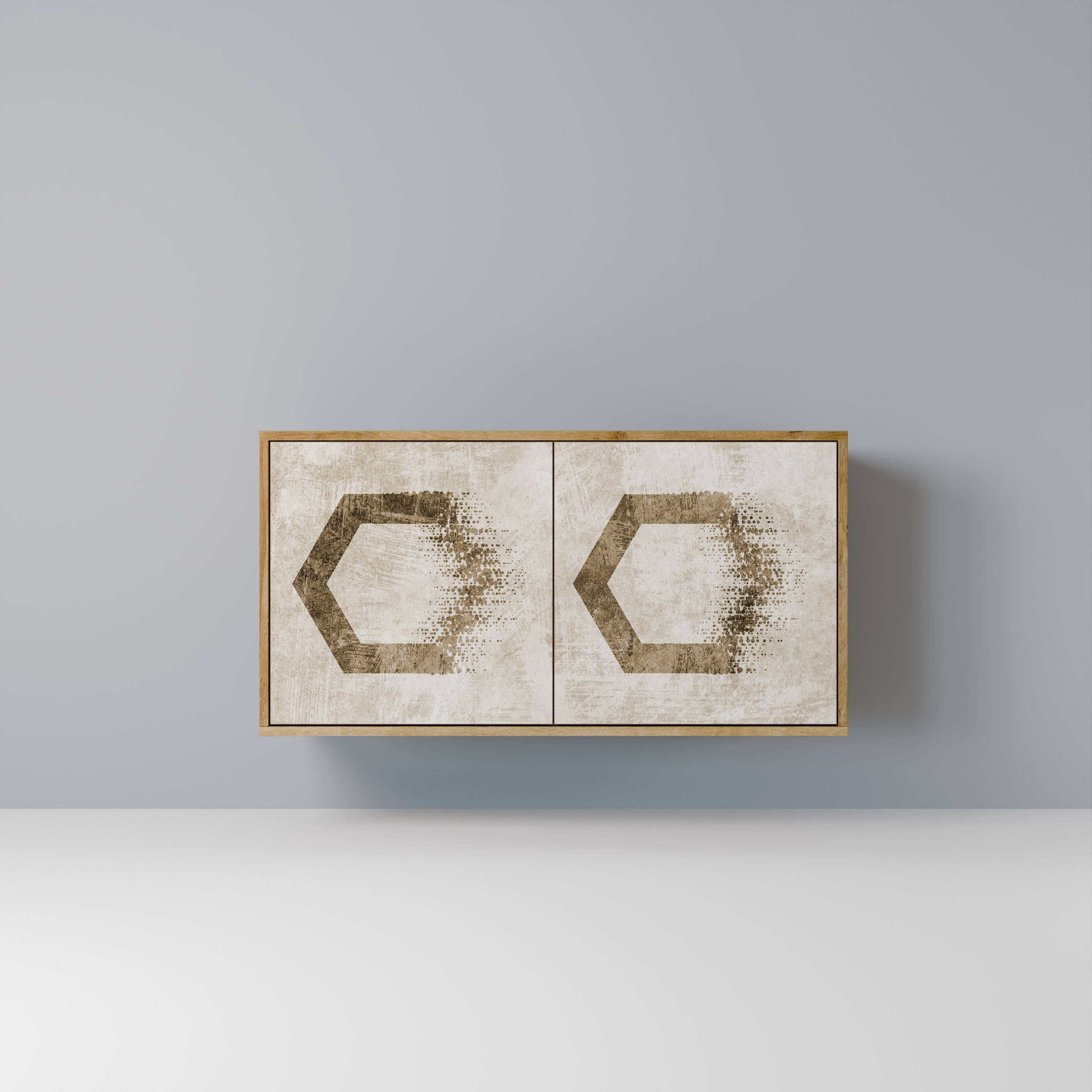 HEXAGONAL SHAPES 2-Door Sideboard in Oak Effect