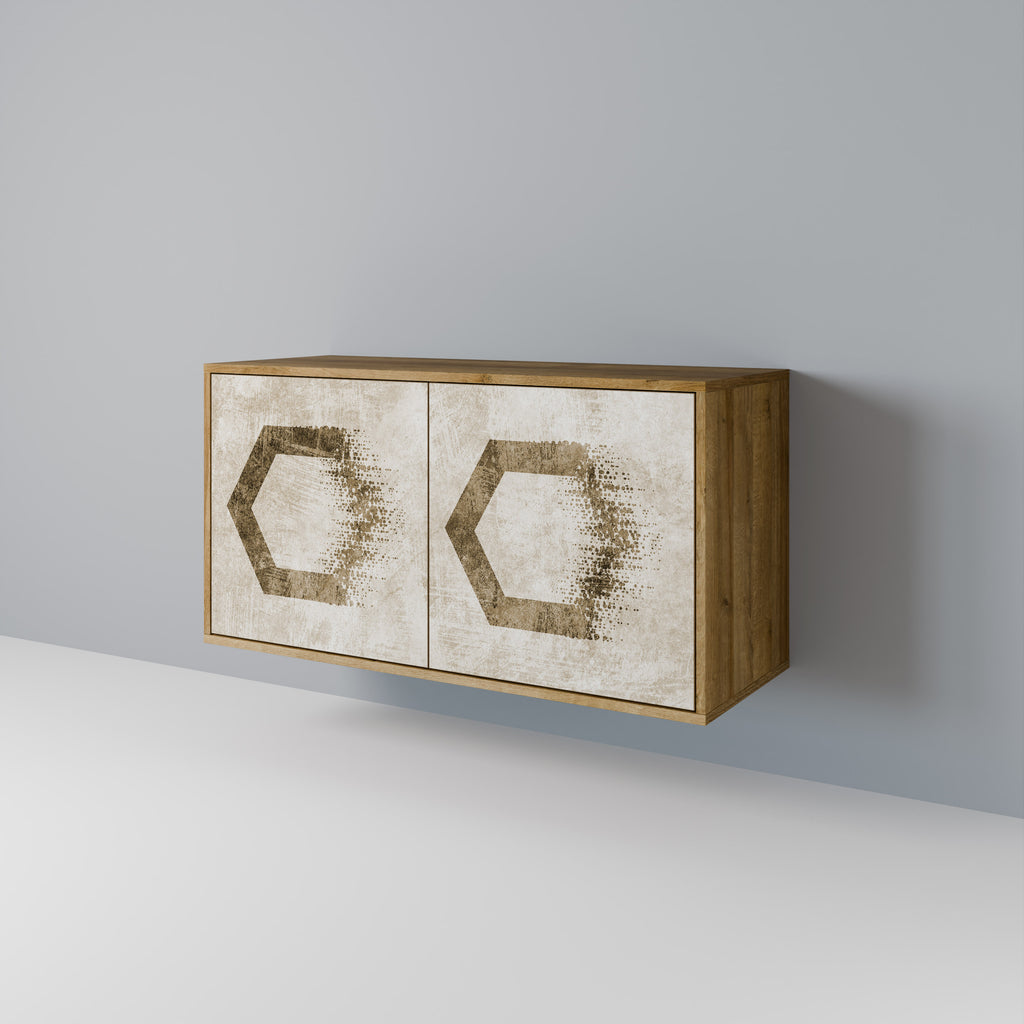 HEXAGONAL SHAPES 2-Door Sideboard in Oak Effect