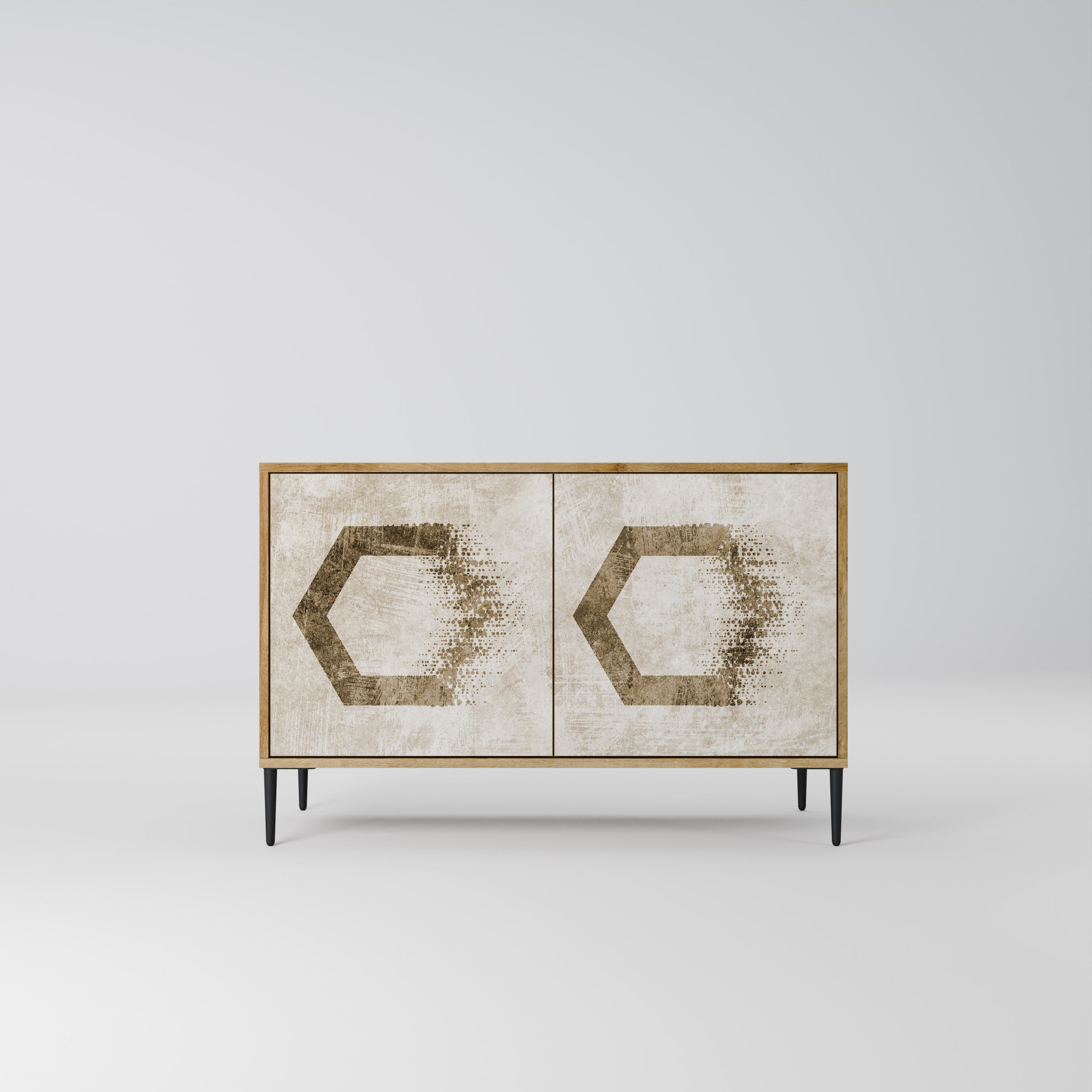 HEXAGONAL SHAPES 2-Door Sideboard in Oak Effect