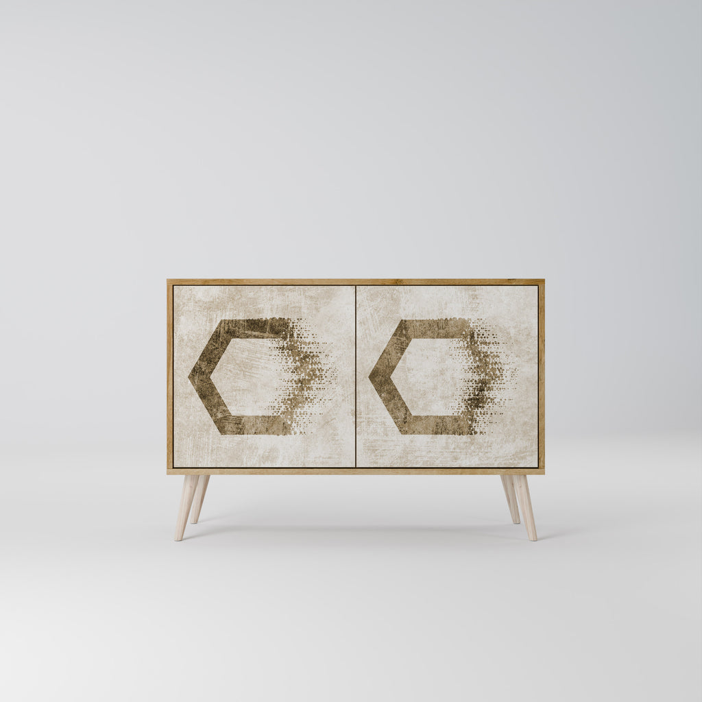 HEXAGONAL SHAPES 2-Door Sideboard in Oak Effect