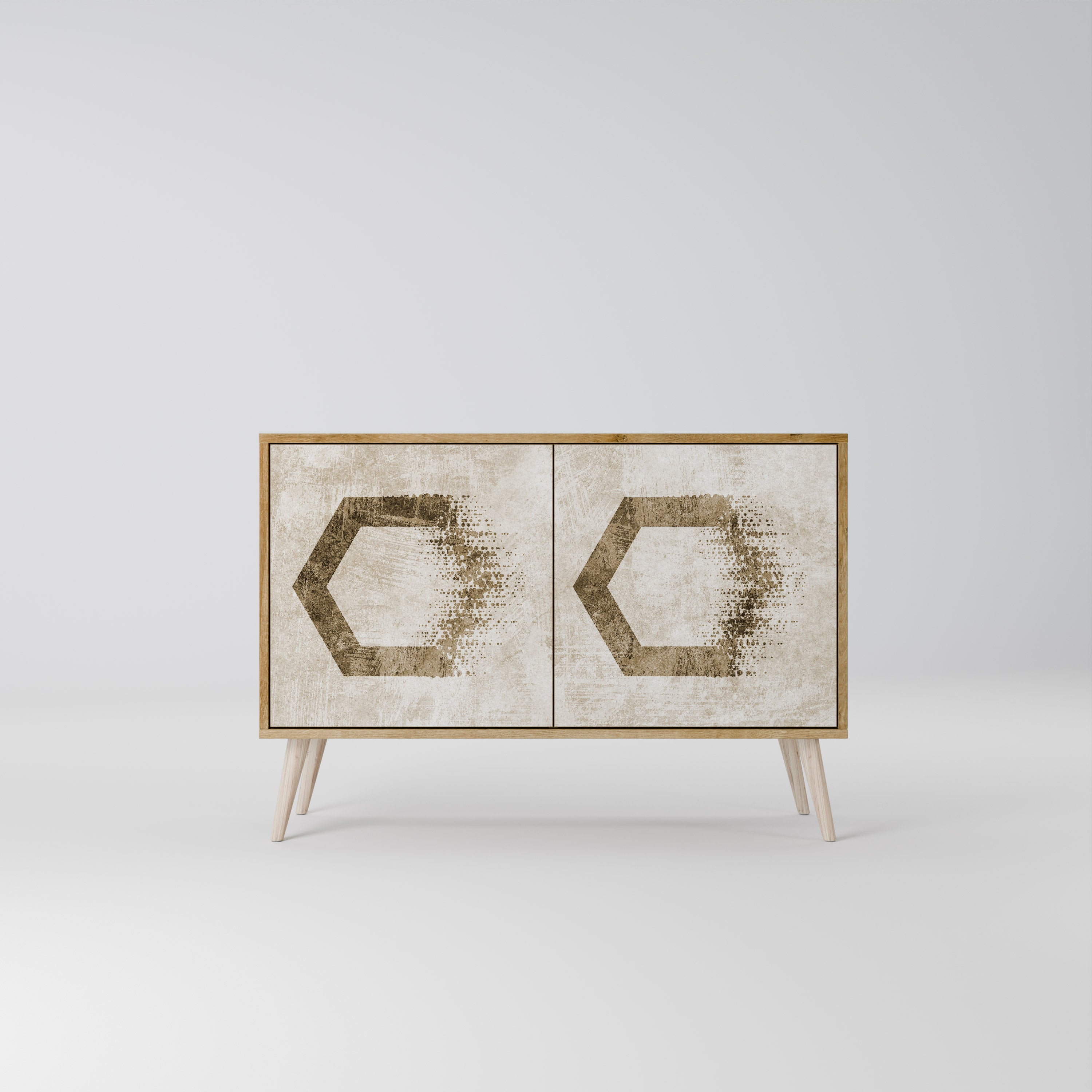 HEXAGONAL SHAPES 2-Door Sideboard in Oak Effect