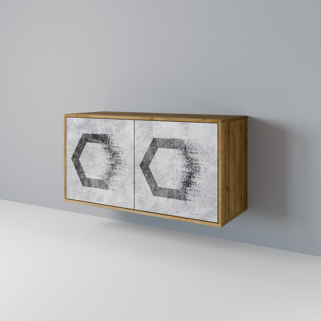 HEXAGONAL FIGURES 2-Door Sideboard in Oak Effect