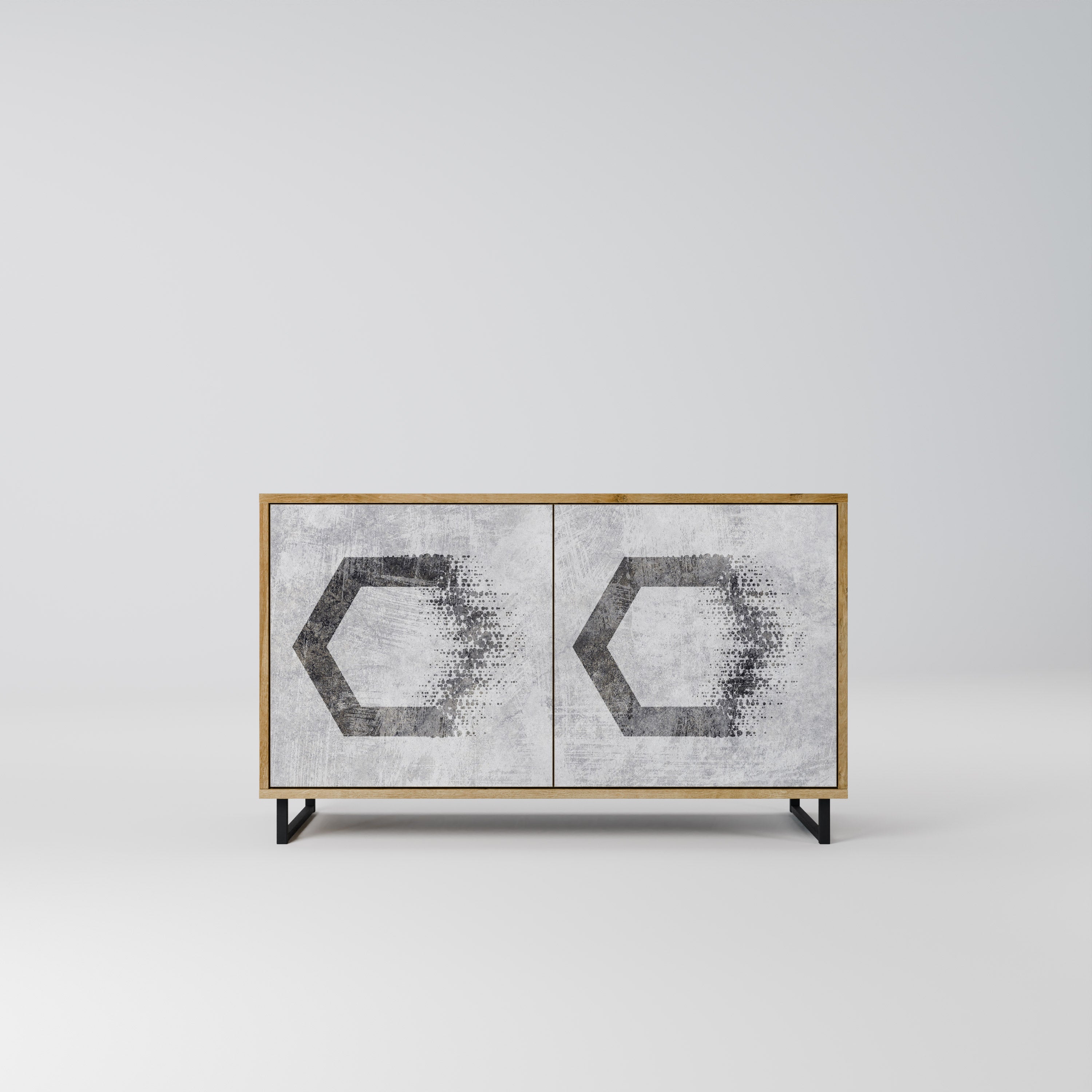 HEXAGONAL FIGURES 2-Door Sideboard in Oak Effect