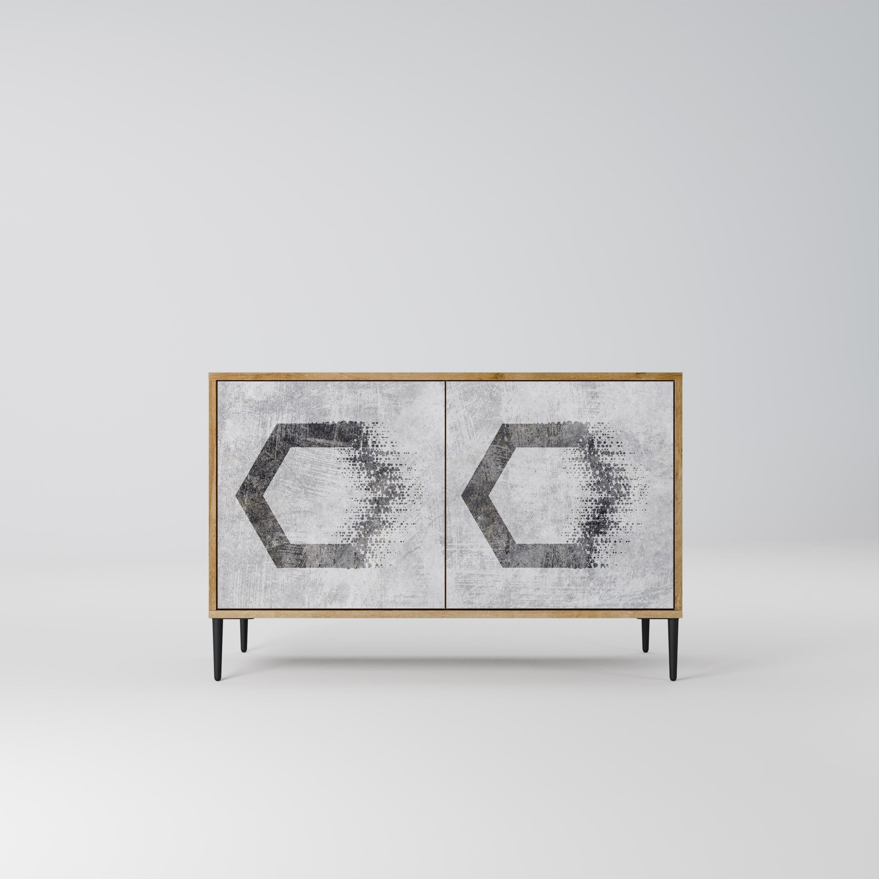 HEXAGONAL FIGURES 2-Door Sideboard in Oak Effect
