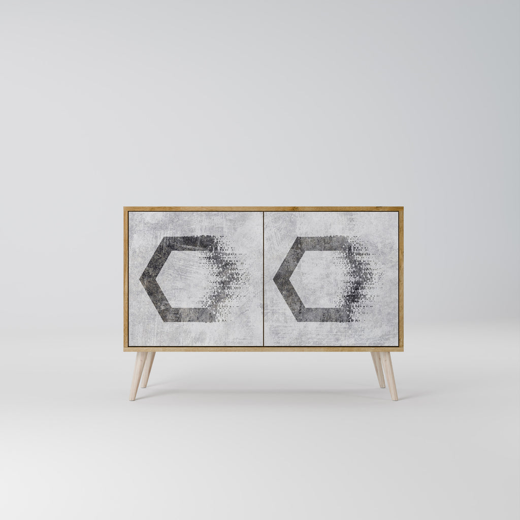 HEXAGONAL FIGURES 2-Door Sideboard in Oak Effect