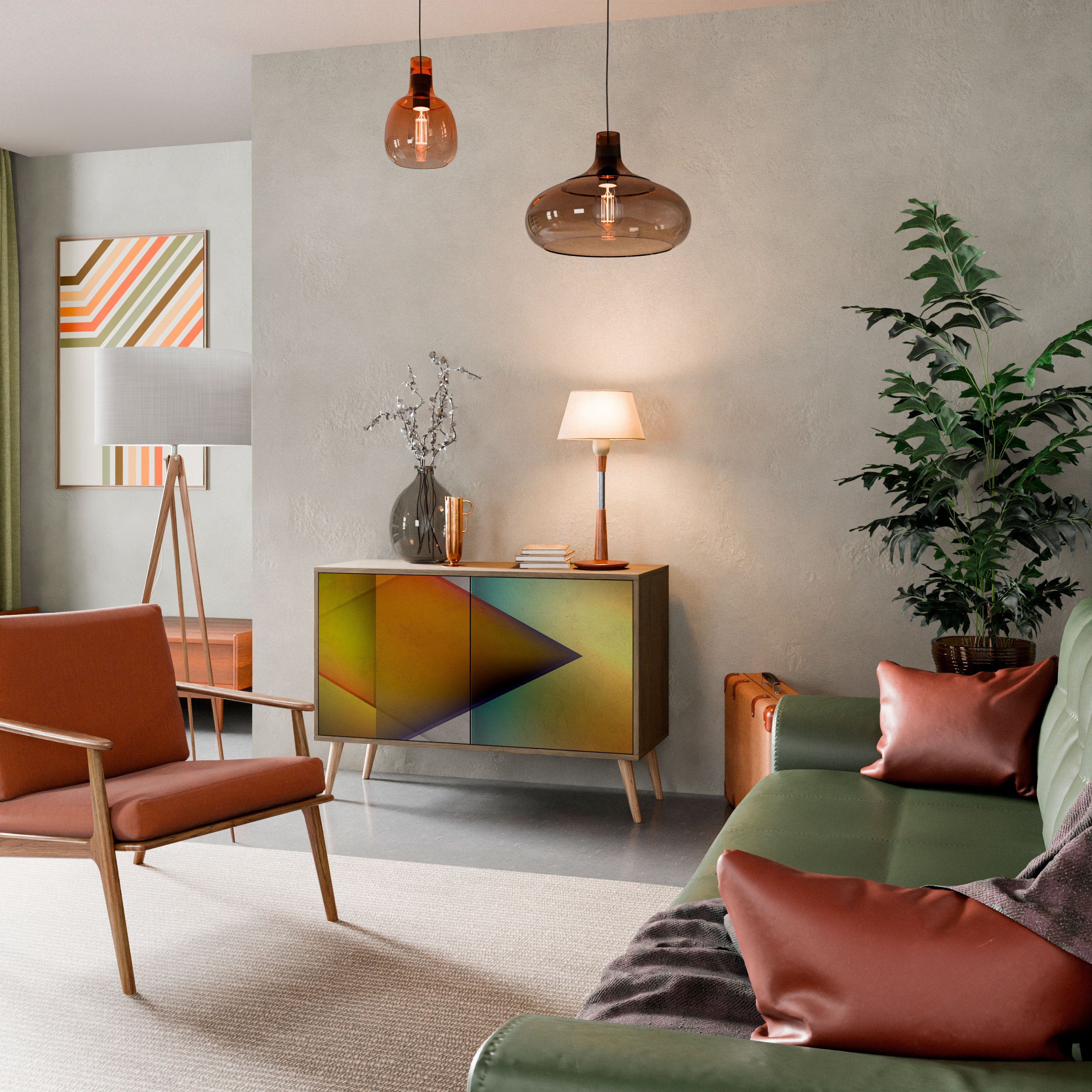 PIERCING SHARPNESS 2-Door Sideboard in Oak Effect