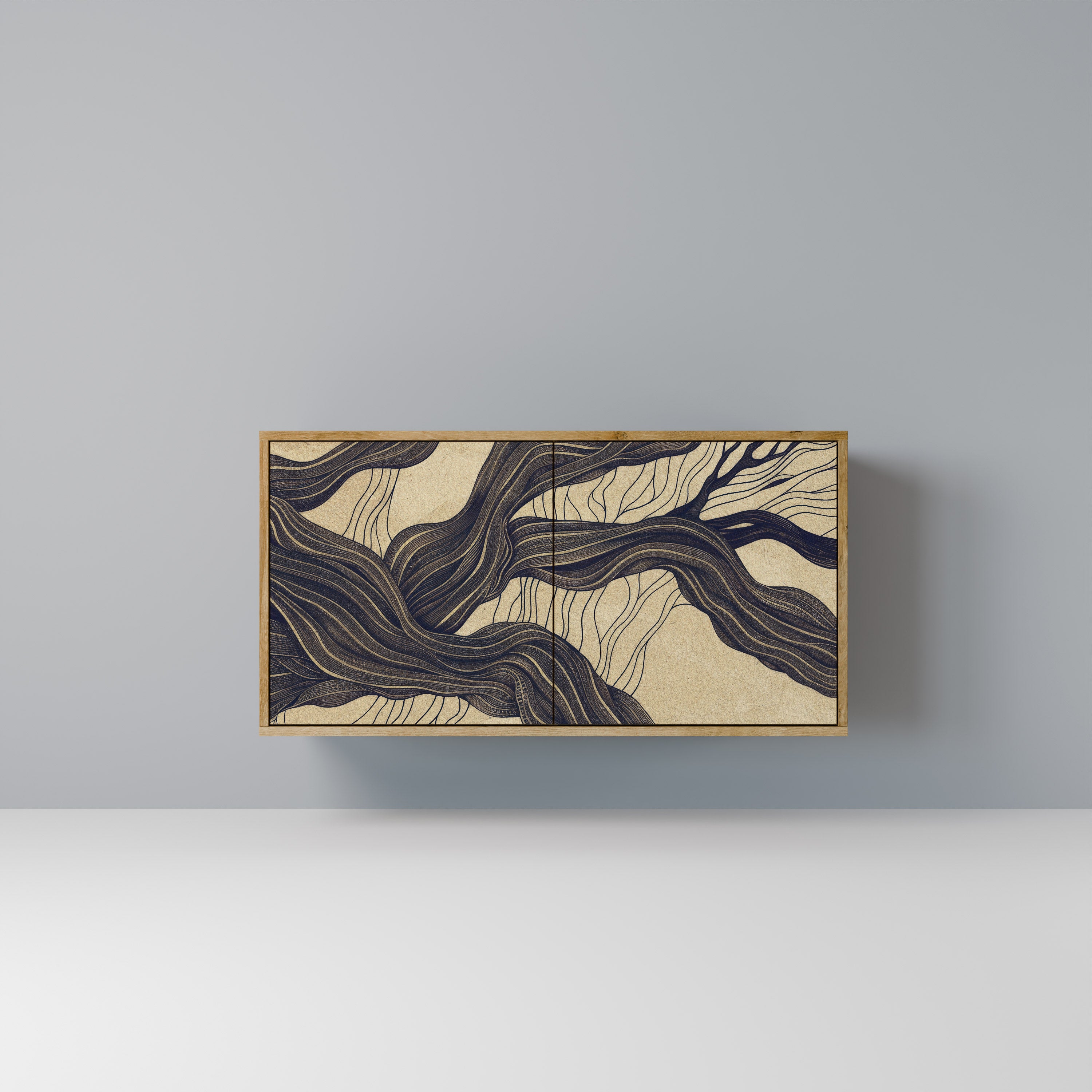 UNIFIED FRAGMENTS 2-Door Sideboard in Oak Effect