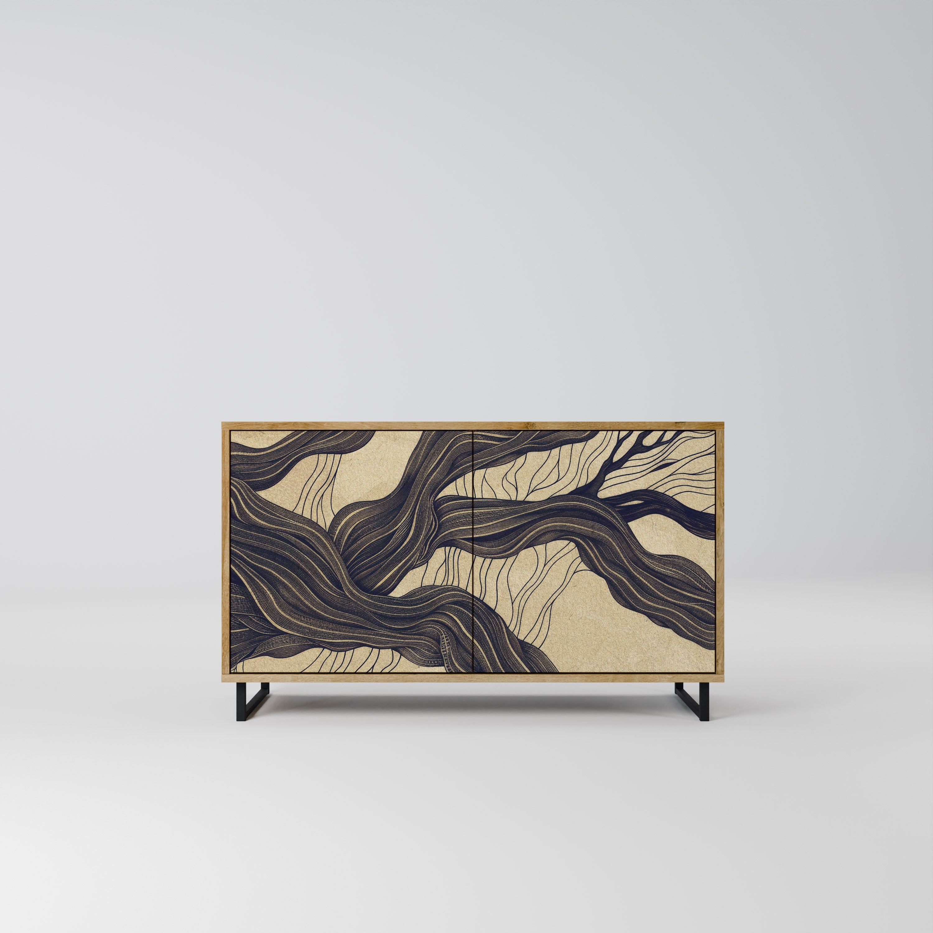 UNIFIED FRAGMENTS 2-Door Sideboard in Oak Effect