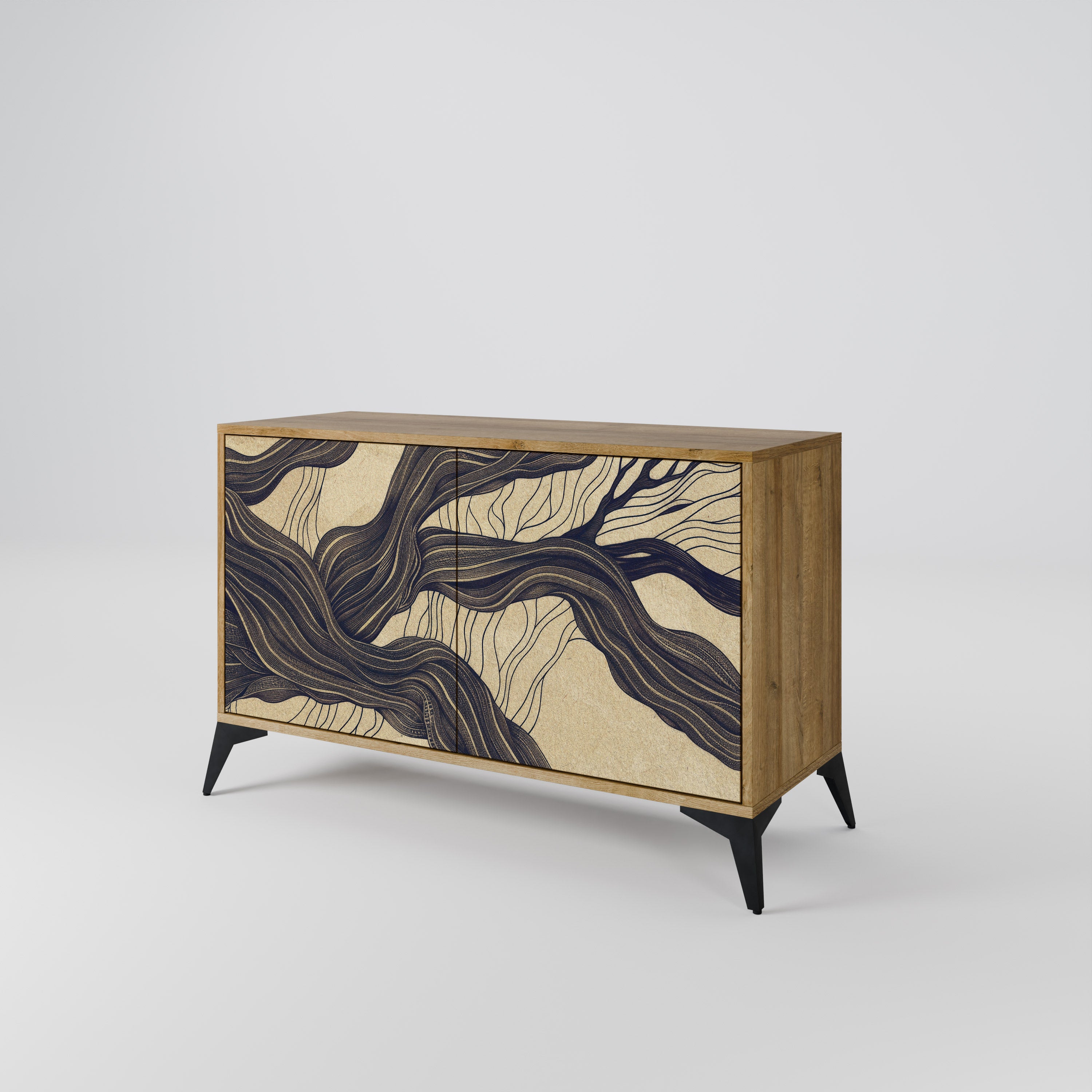 UNIFIED FRAGMENTS 2-Door Sideboard in Oak Effect