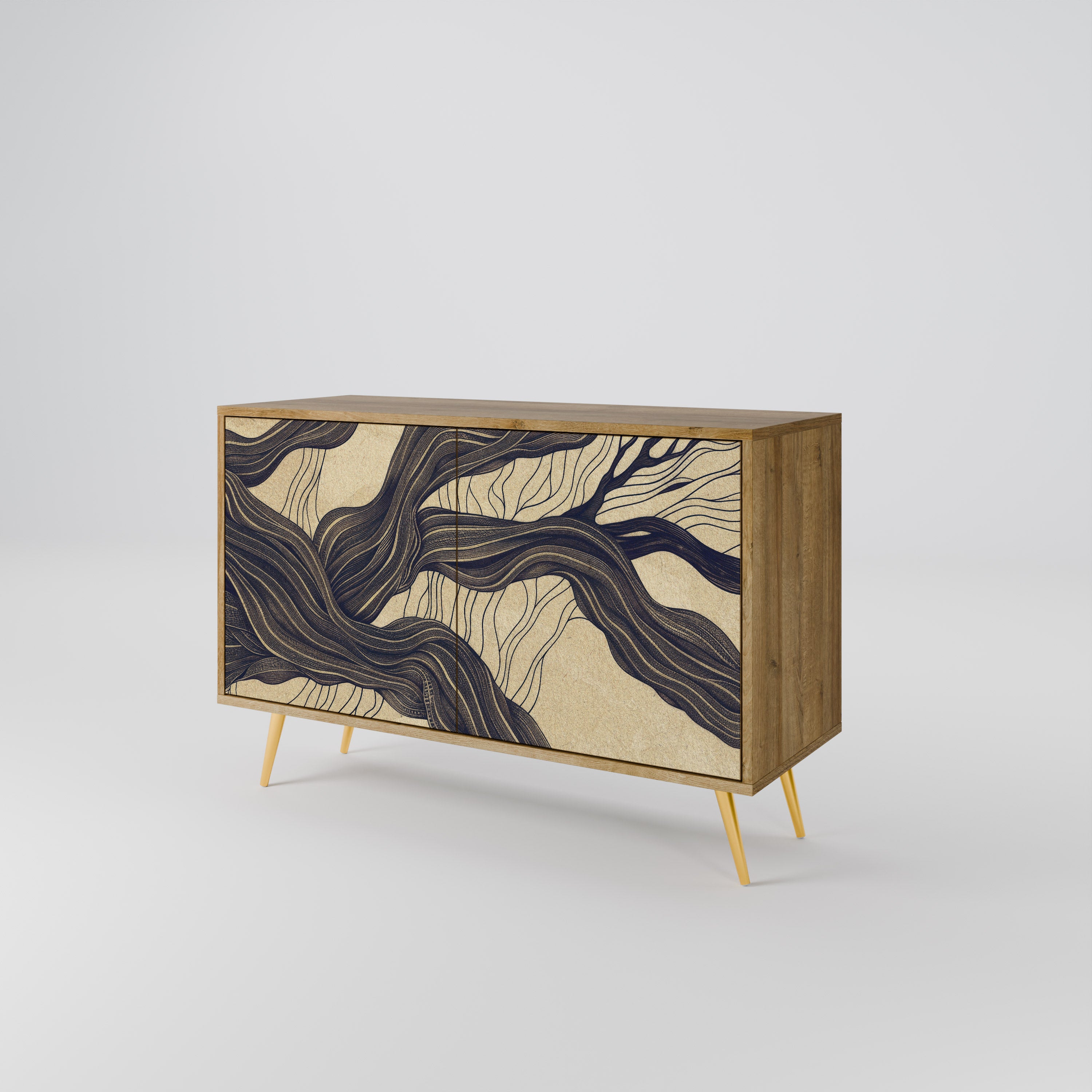 UNIFIED FRAGMENTS 2-Door Sideboard in Oak Effect