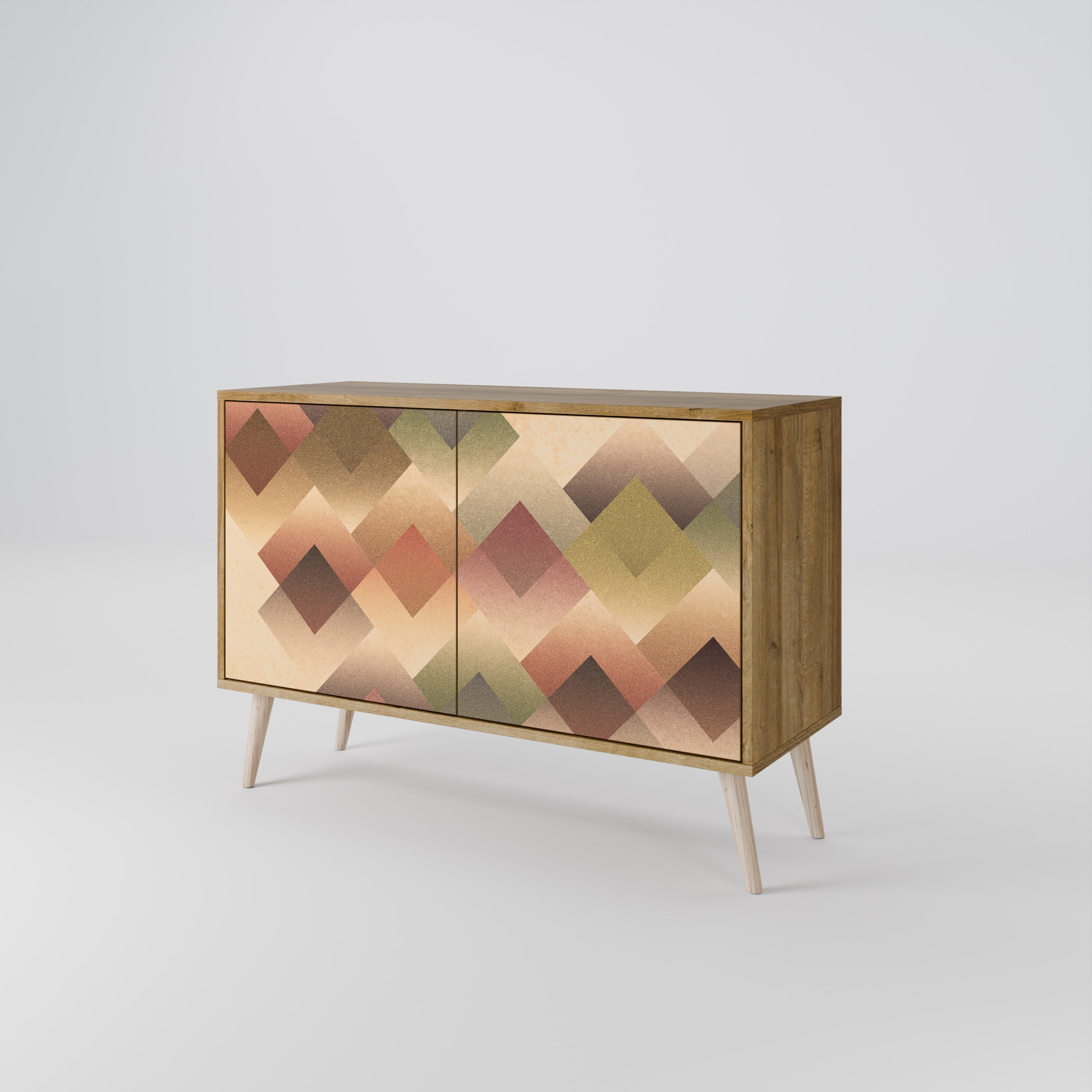 GEOMETRIC FUSION 2-Door Sideboard in Oak Effect