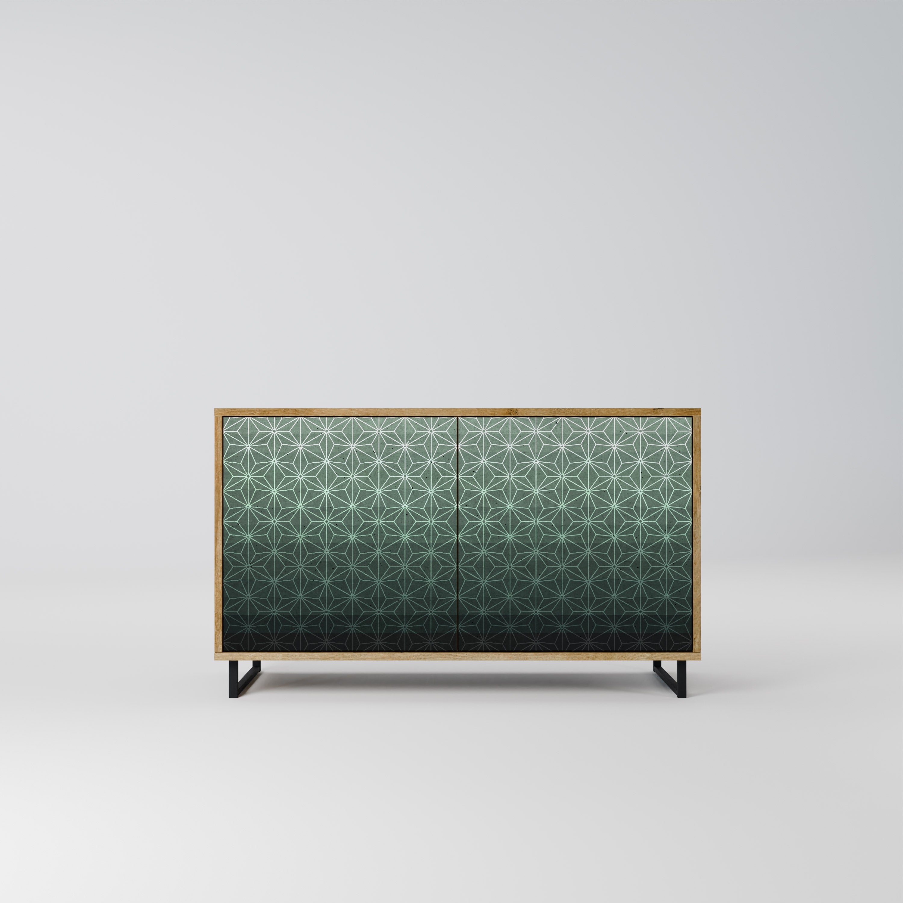 ORNAMENTAL GLIMMER 2-Door Sideboard in Oak Effect