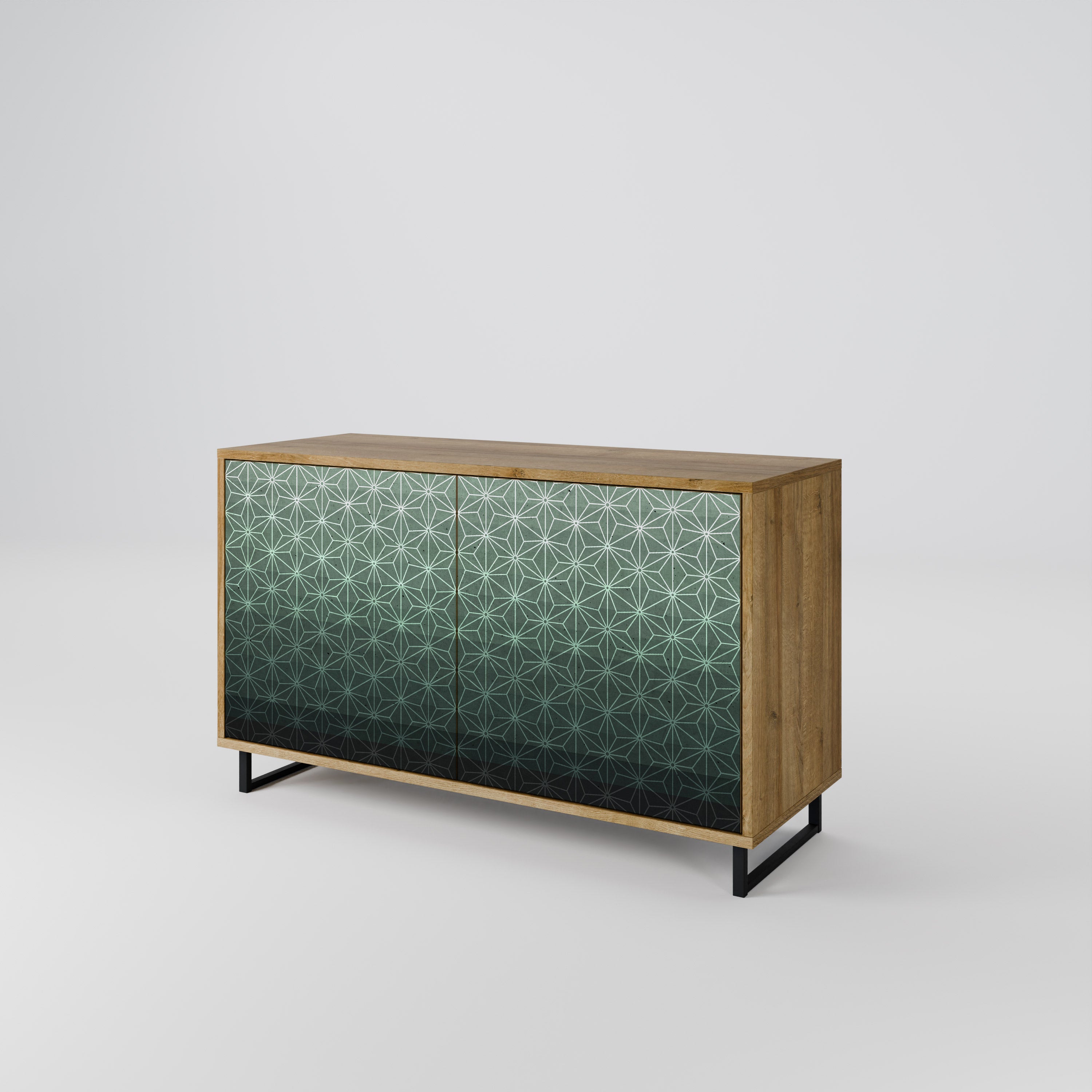 ORNAMENTAL GLIMMER 2-Door Sideboard in Oak Effect