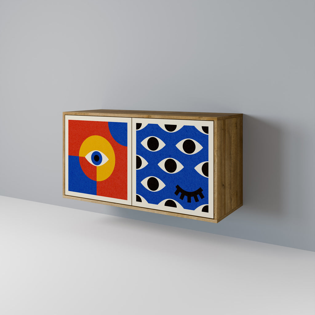 GEOMETRIC EYES 2-Door Sideboard in Oak Effect