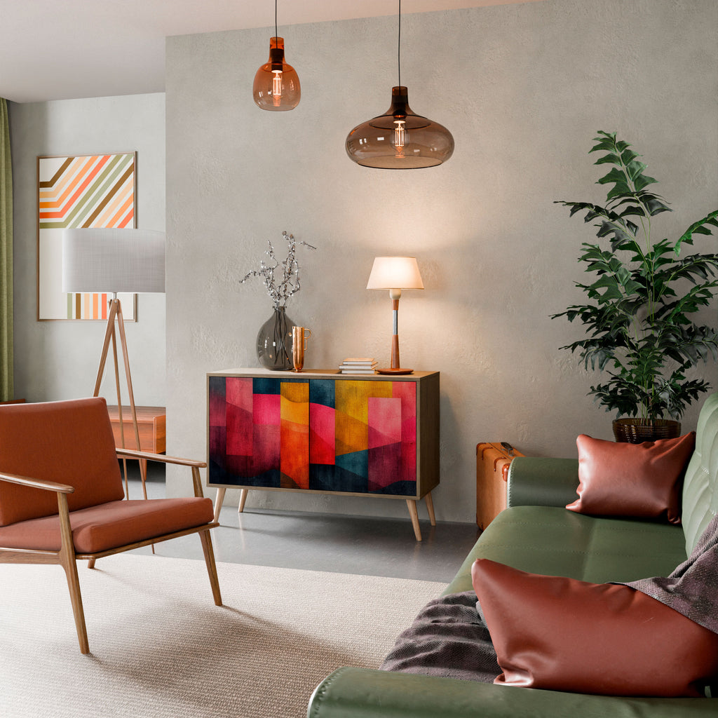 Aparador de 2 puertas COLORFUL SOUNDS efecto roble