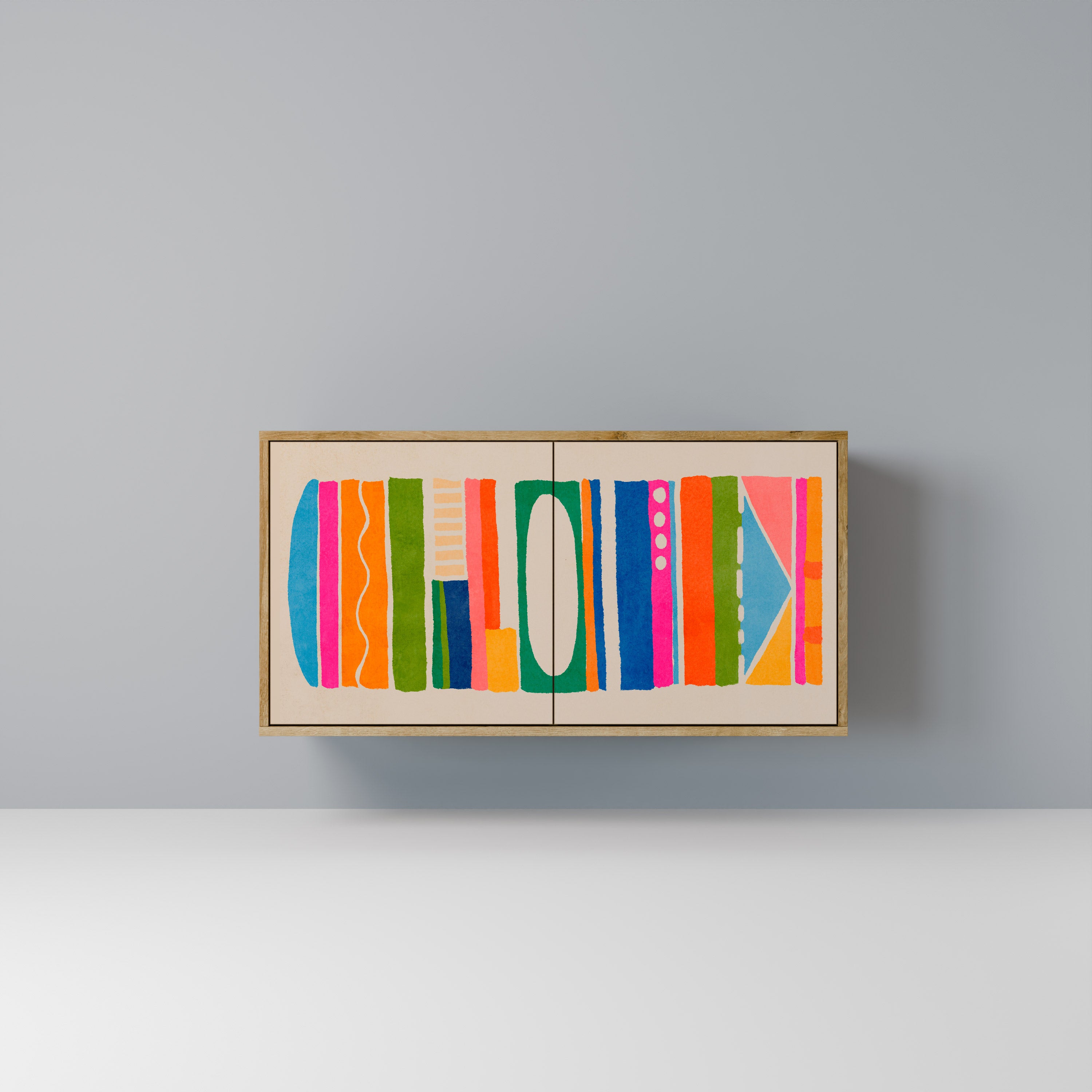 GEOMETRIC SHINE 2-Door Sideboard in Oak Effect