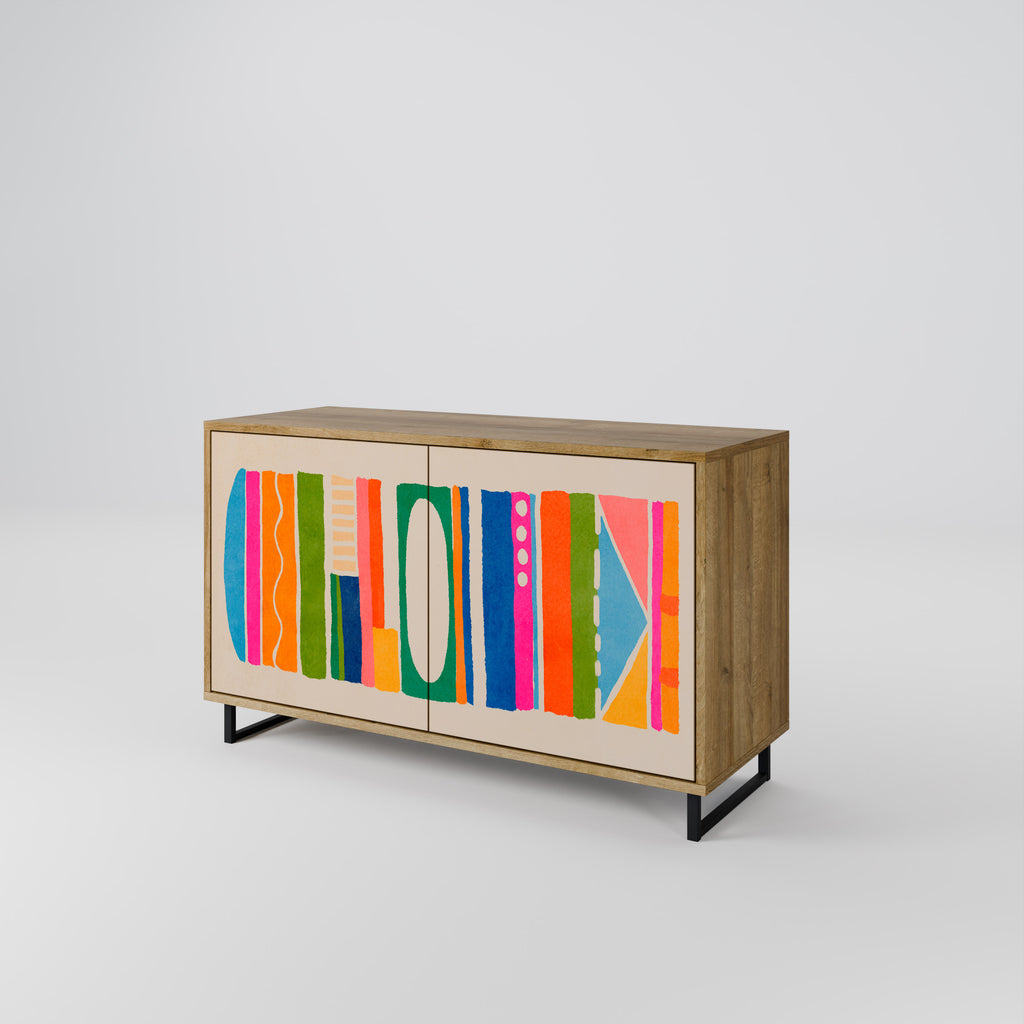 GEOMETRIC SHINE 2-Door Sideboard in Oak Effect