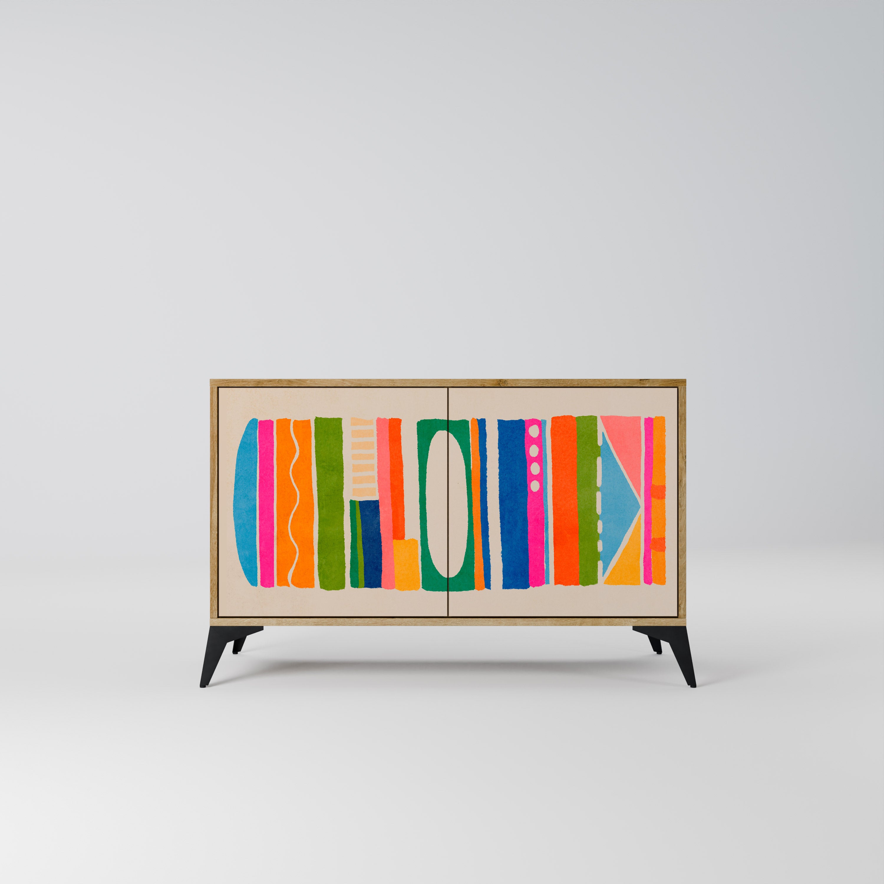 GEOMETRIC SHINE 2-Door Sideboard in Oak Effect