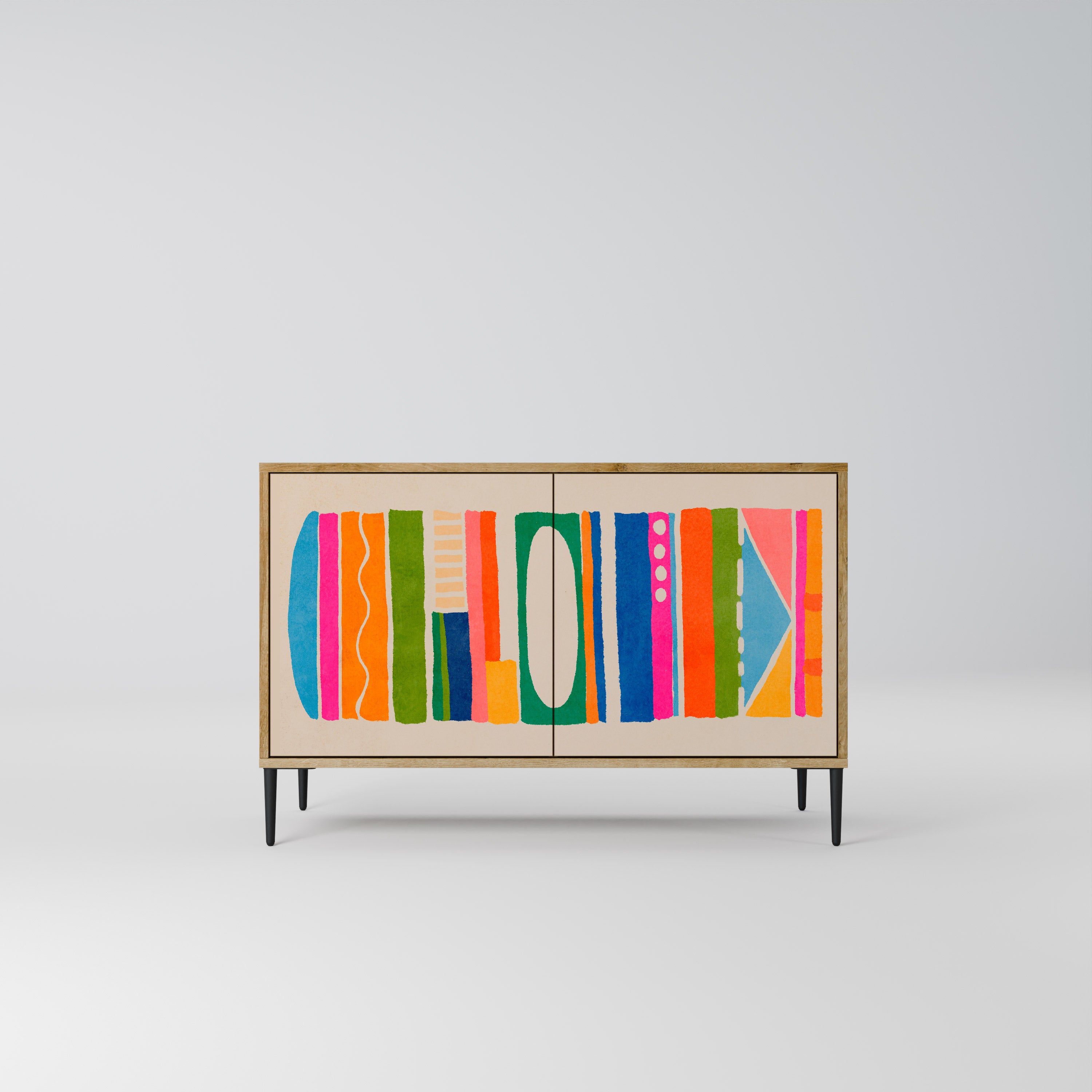 GEOMETRIC SHINE 2-Door Sideboard in Oak Effect