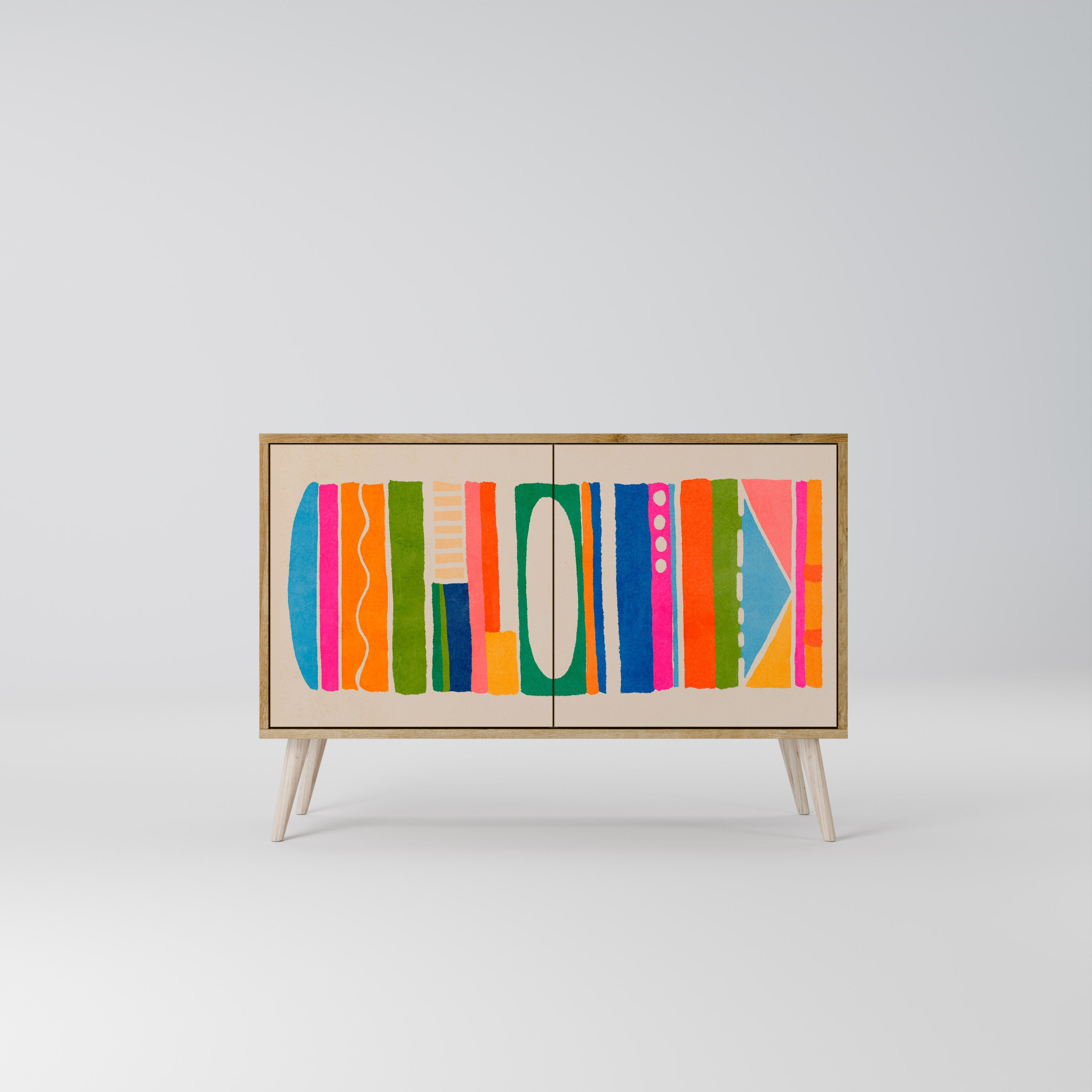 GEOMETRIC SHINE 2-Door Sideboard in Oak Effect