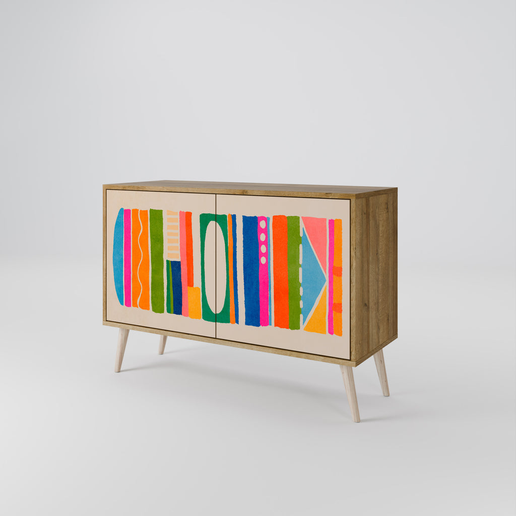GEOMETRIC SHINE 2-Door Sideboard in Oak Effect