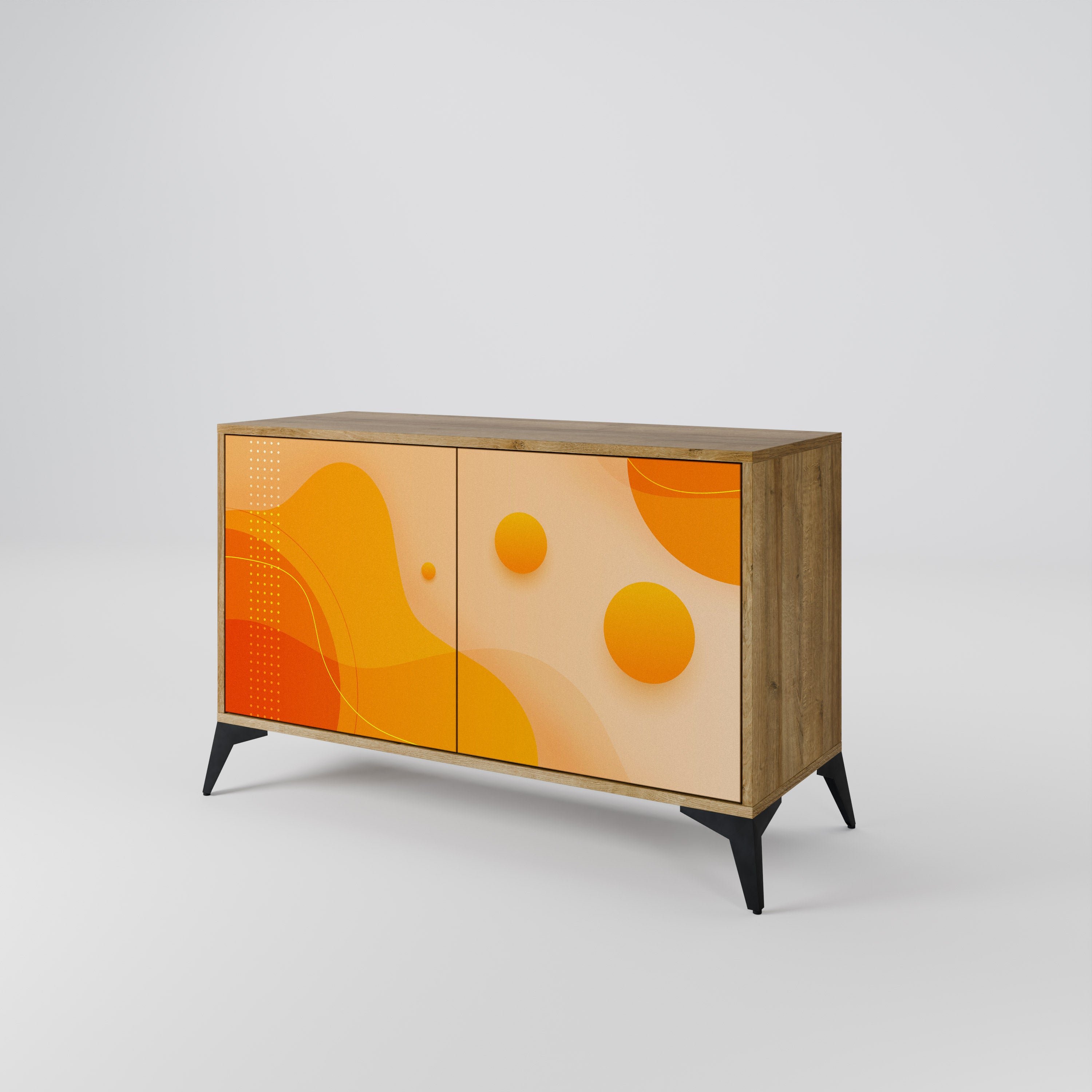 ORANGE ARRANGEMENT 2-Door Sideboard in Oak Effect
