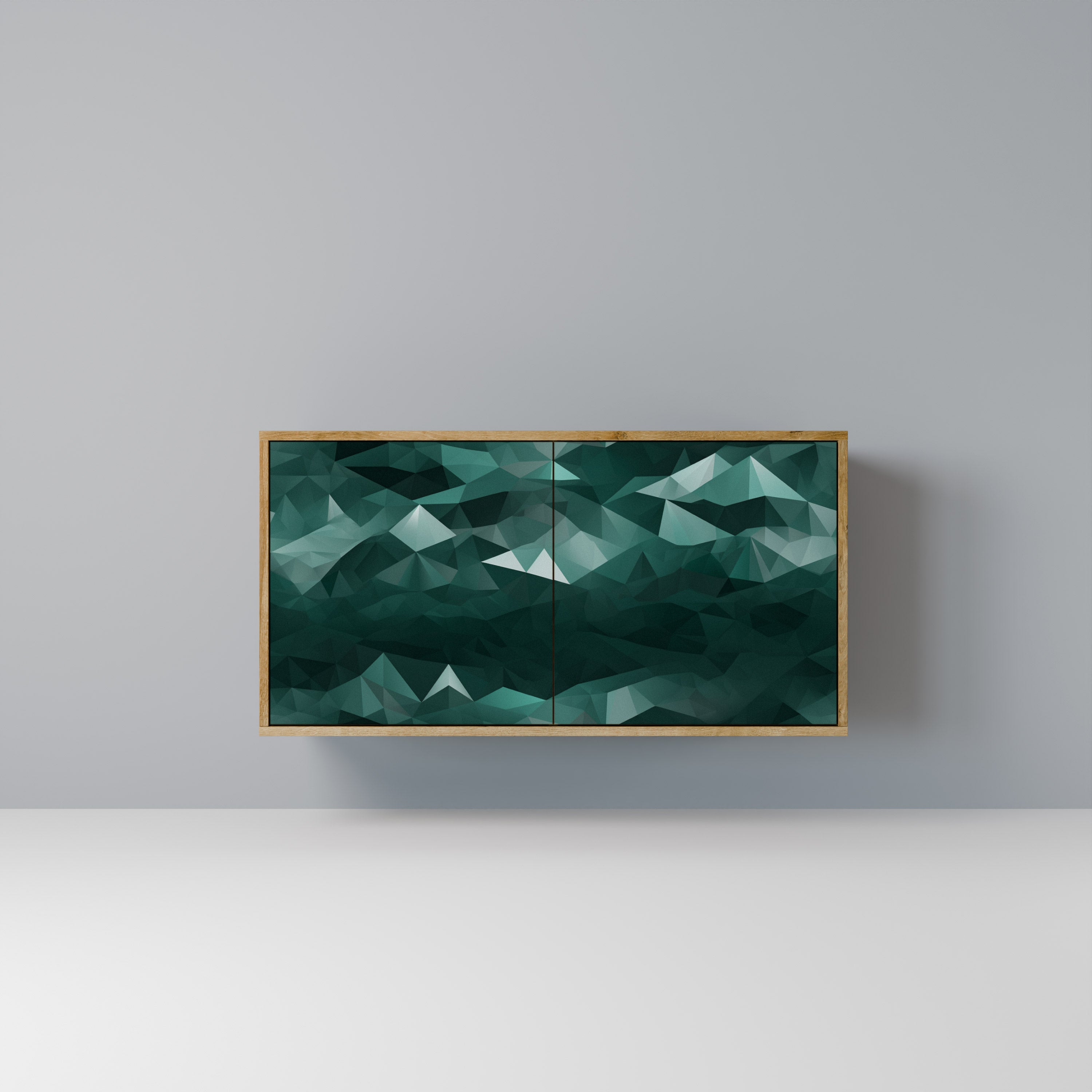 POLYGONAL FLOATING 2-Door Sideboard in Oak Effect