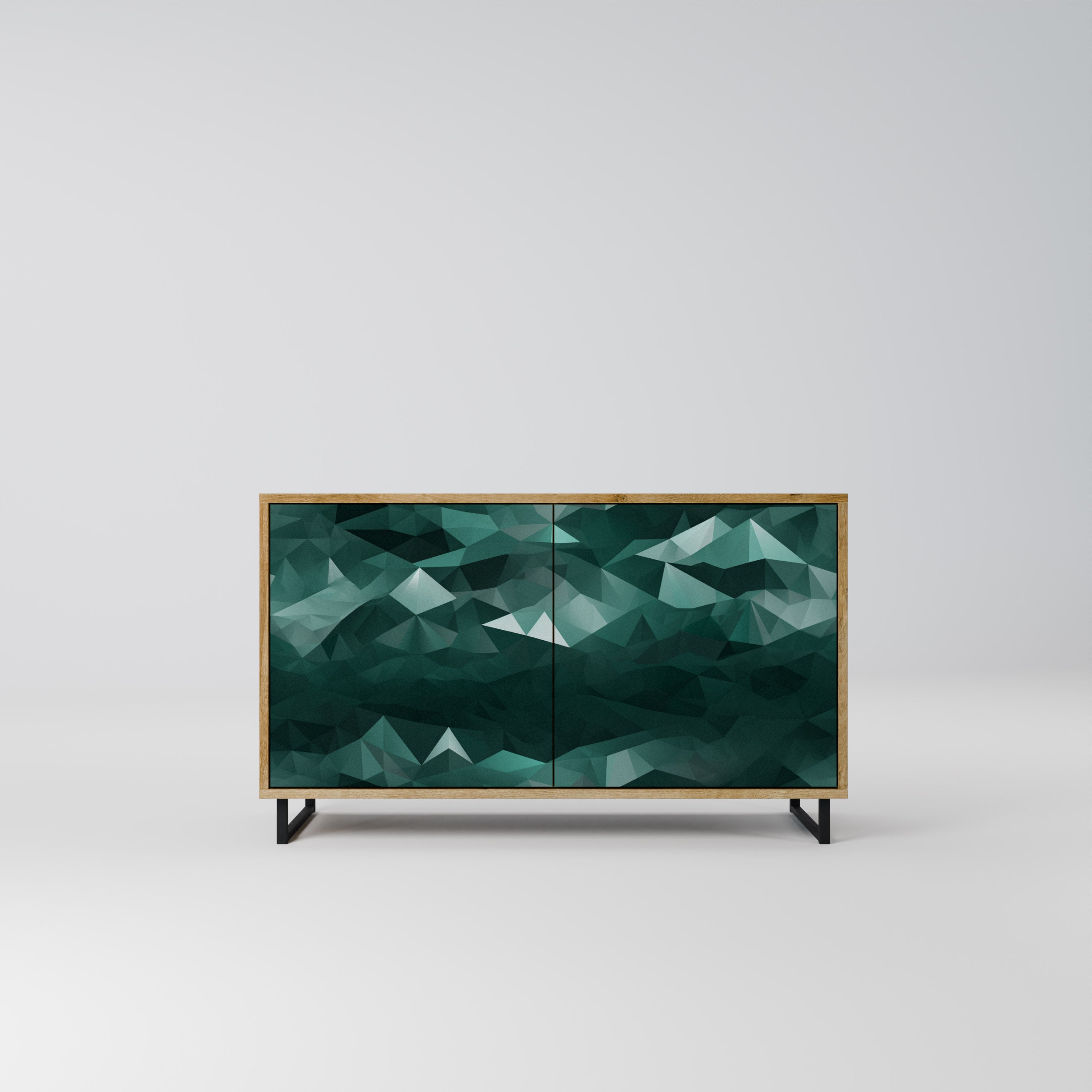 POLYGONAL FLOATING 2-Door Sideboard in Oak Effect