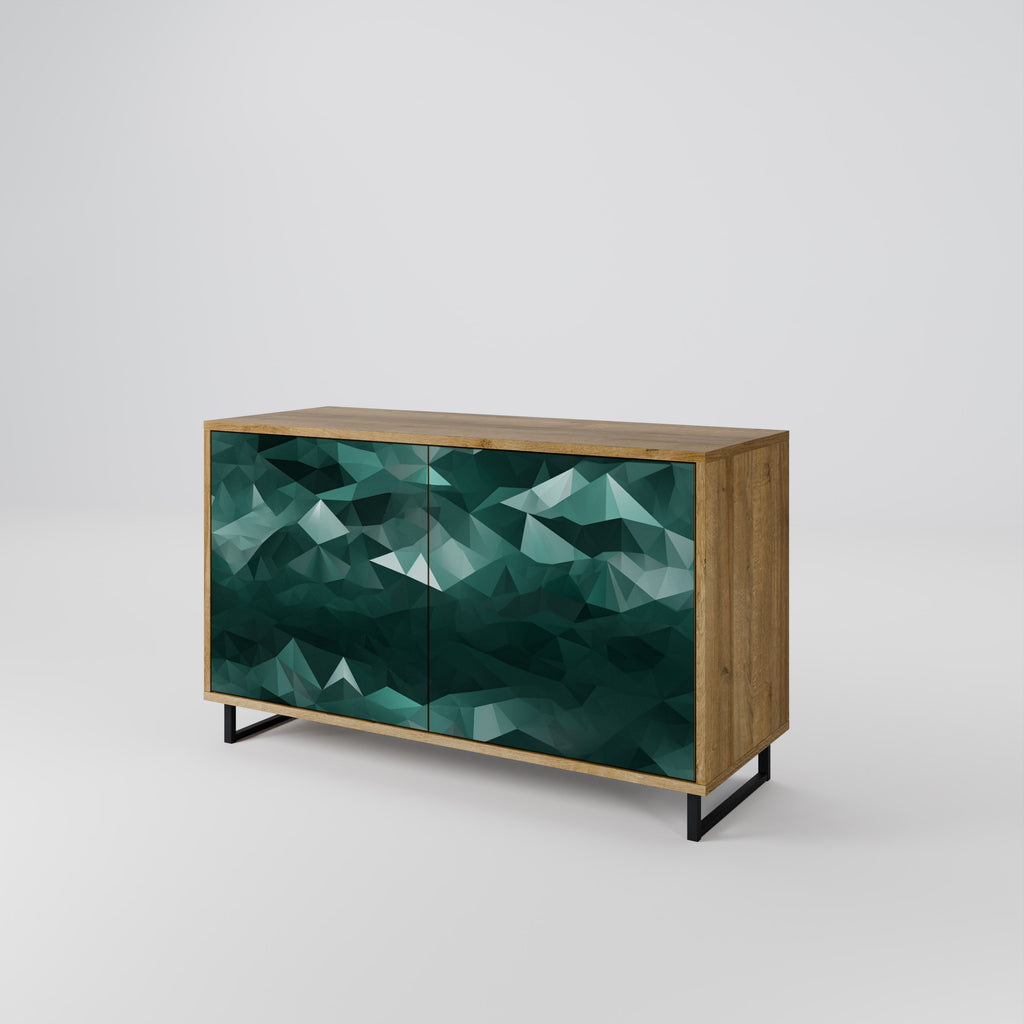 POLYGONAL FLOATING 2-Door Sideboard in Oak Effect