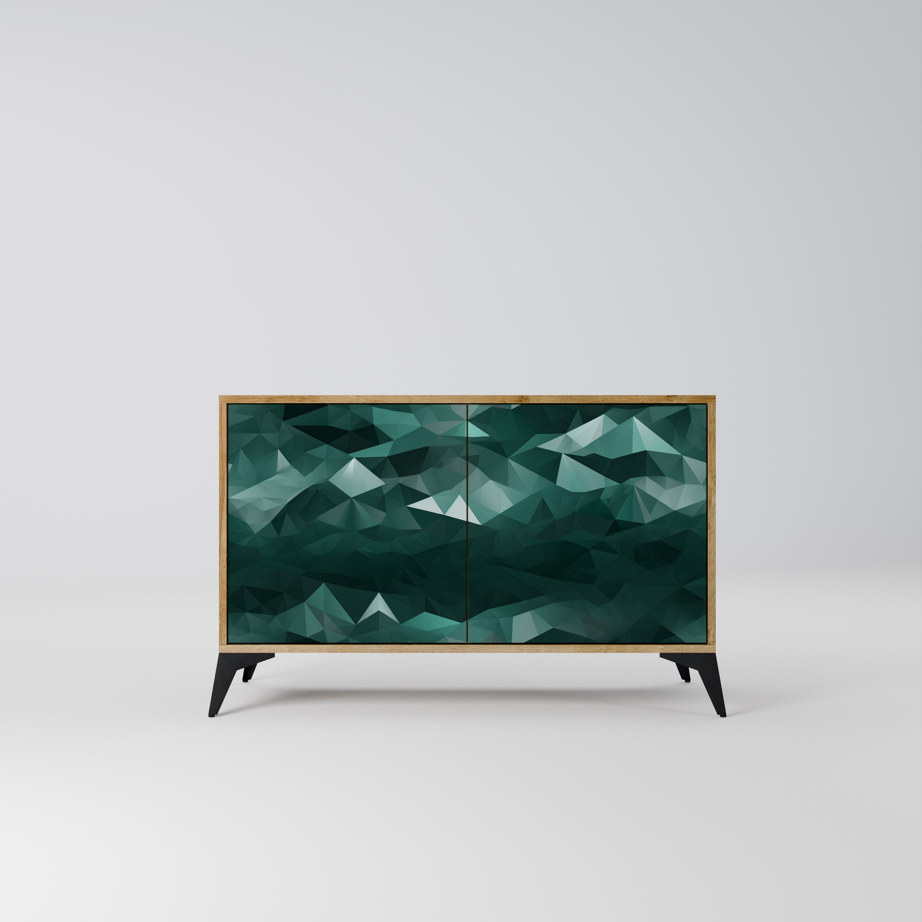 POLYGONAL FLOATING 2-Door Sideboard in Oak Effect