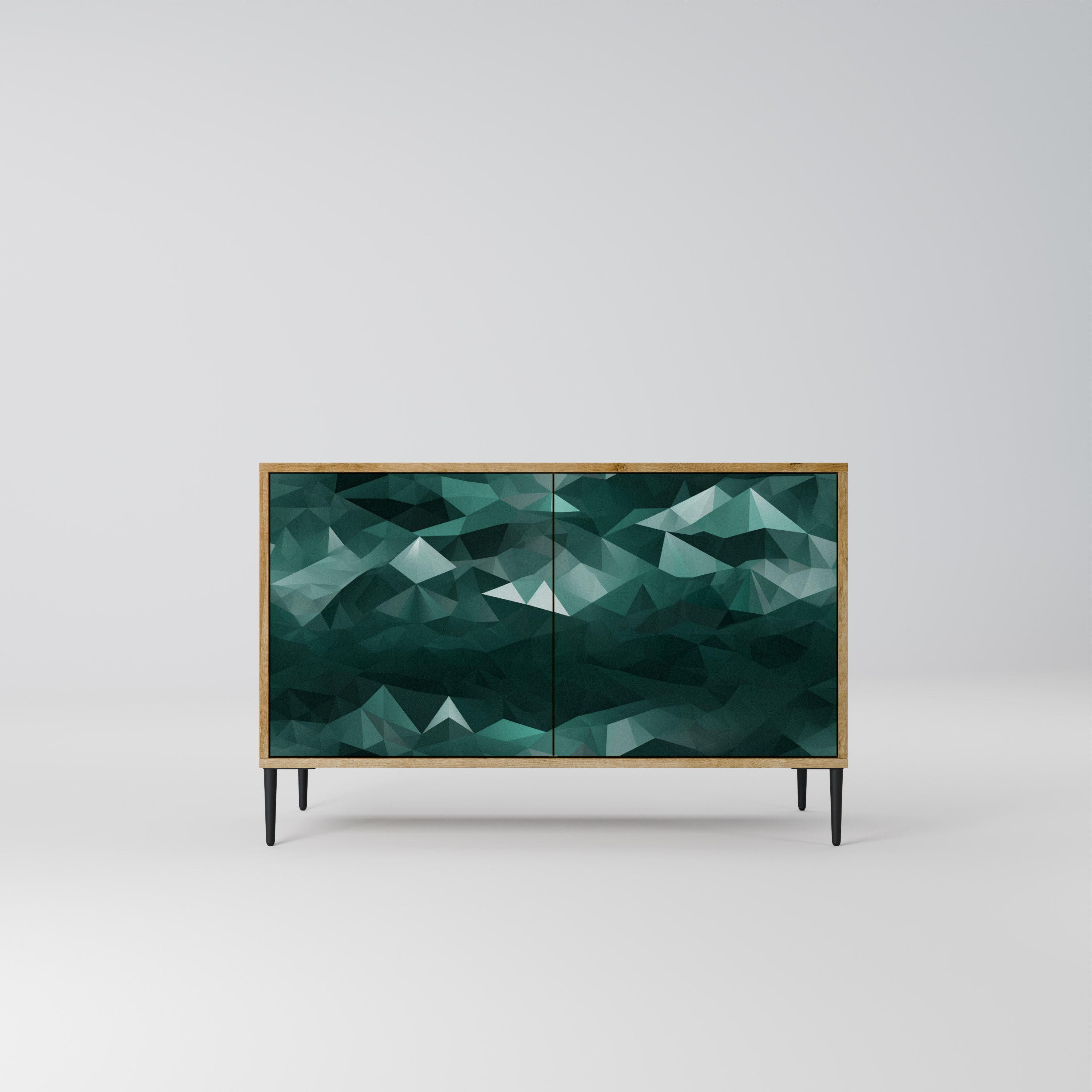 POLYGONAL FLOATING 2-Door Sideboard in Oak Effect