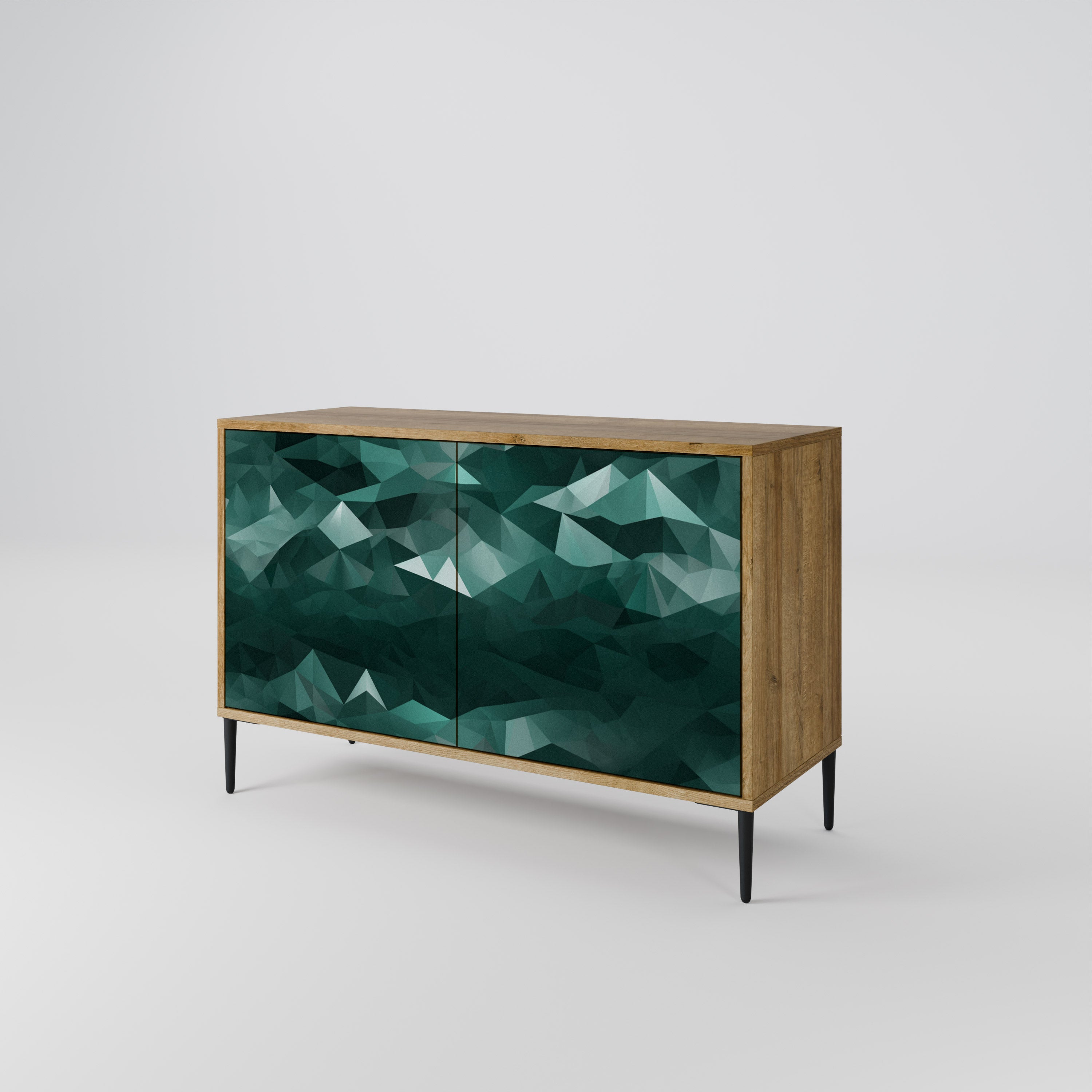 POLYGONAL FLOATING 2-Door Sideboard in Oak Effect