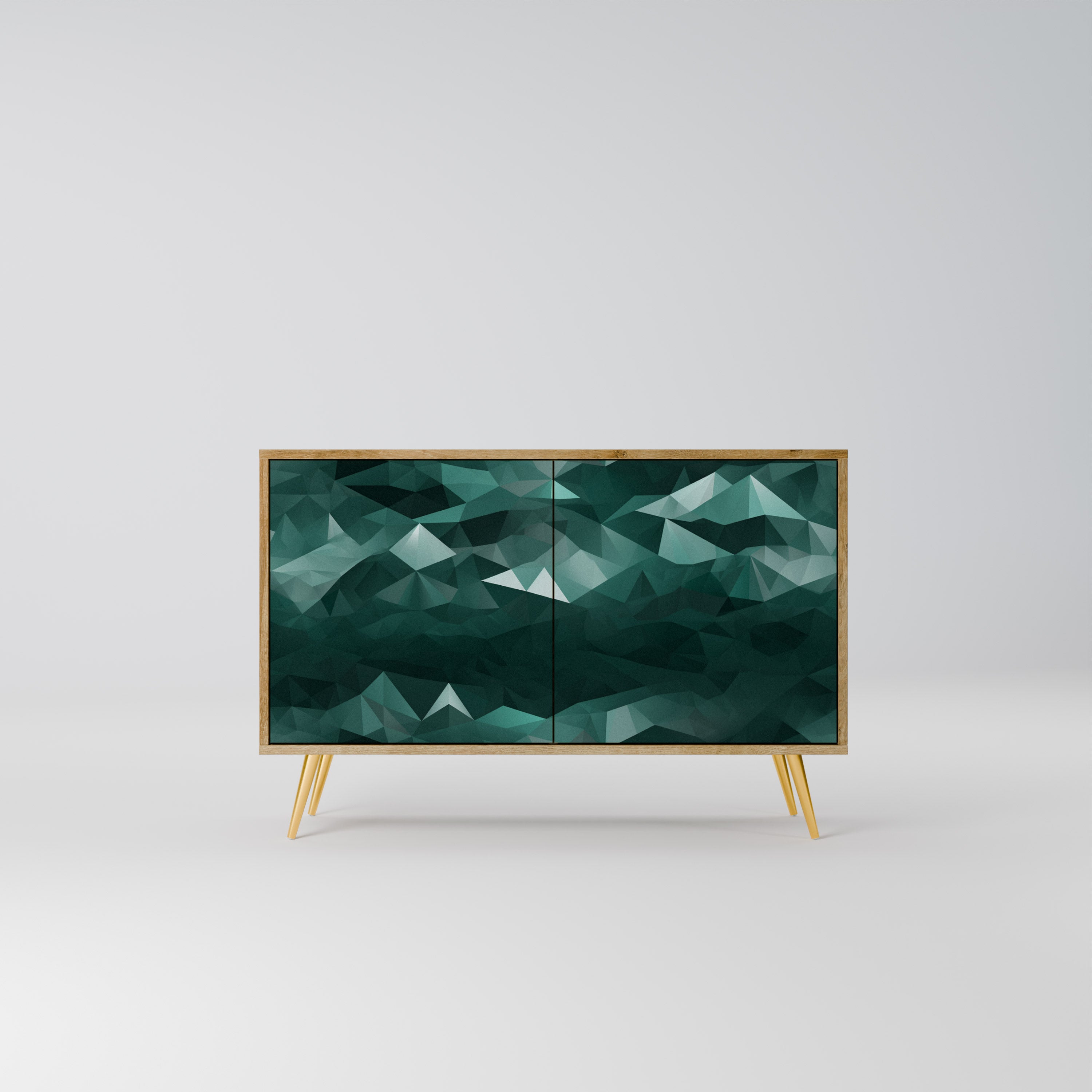POLYGONAL FLOATING 2-Door Sideboard in Oak Effect
