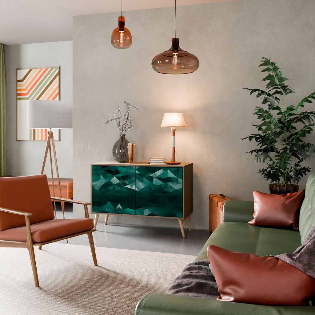 POLYGONAL FLOATING 2-Door Sideboard in Oak Effect