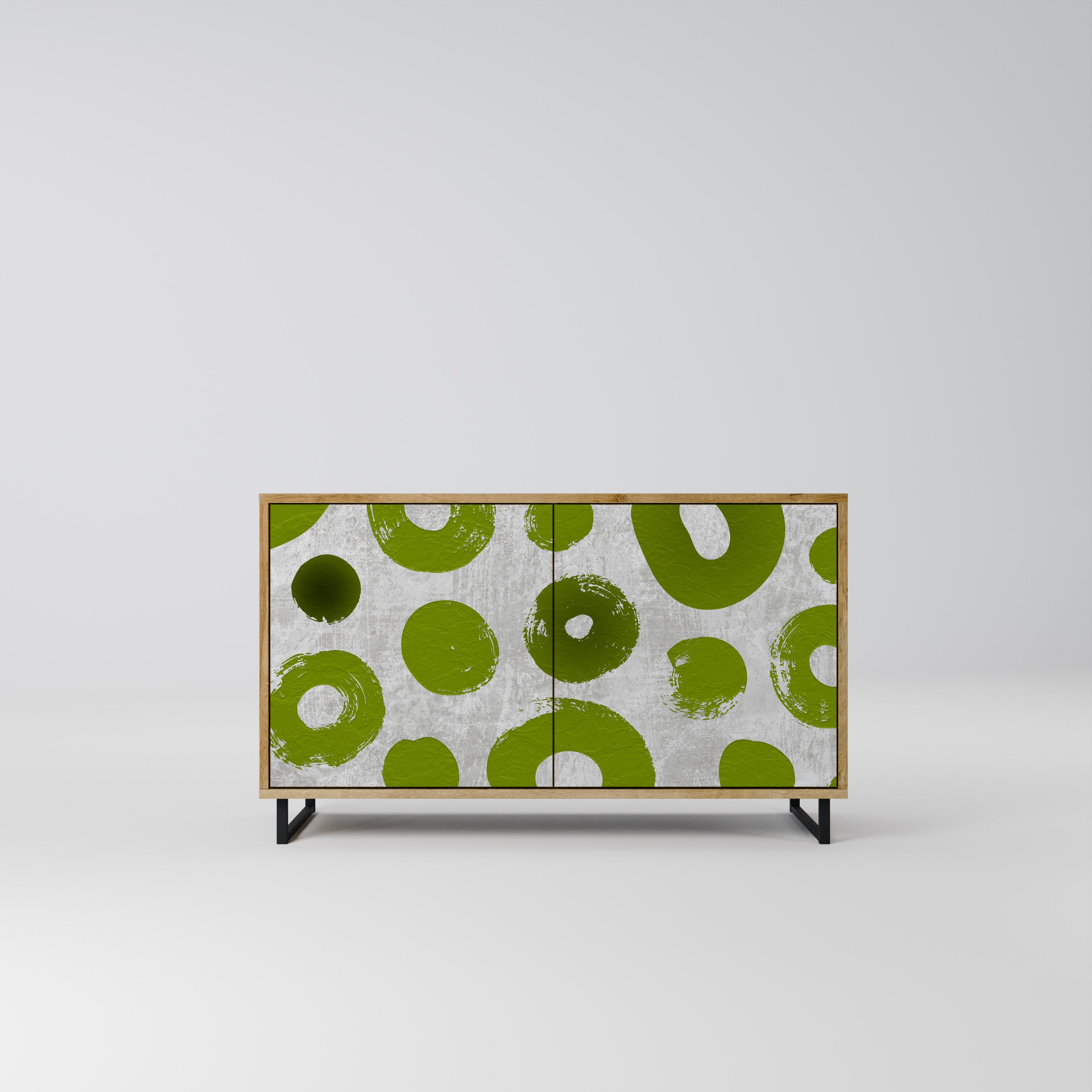 GREEN RHAPSODY 2-Door Sideboard in Oak Effect