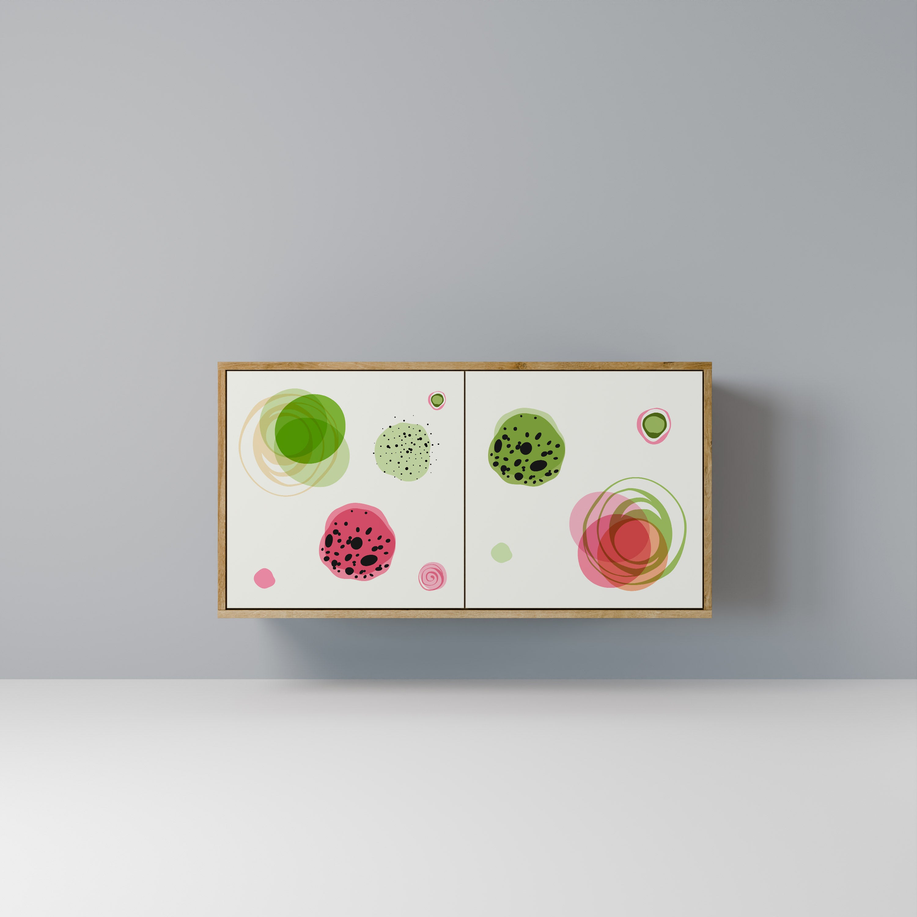 COLORFUL COSMOS 2-Door Sideboard in Oak Effect