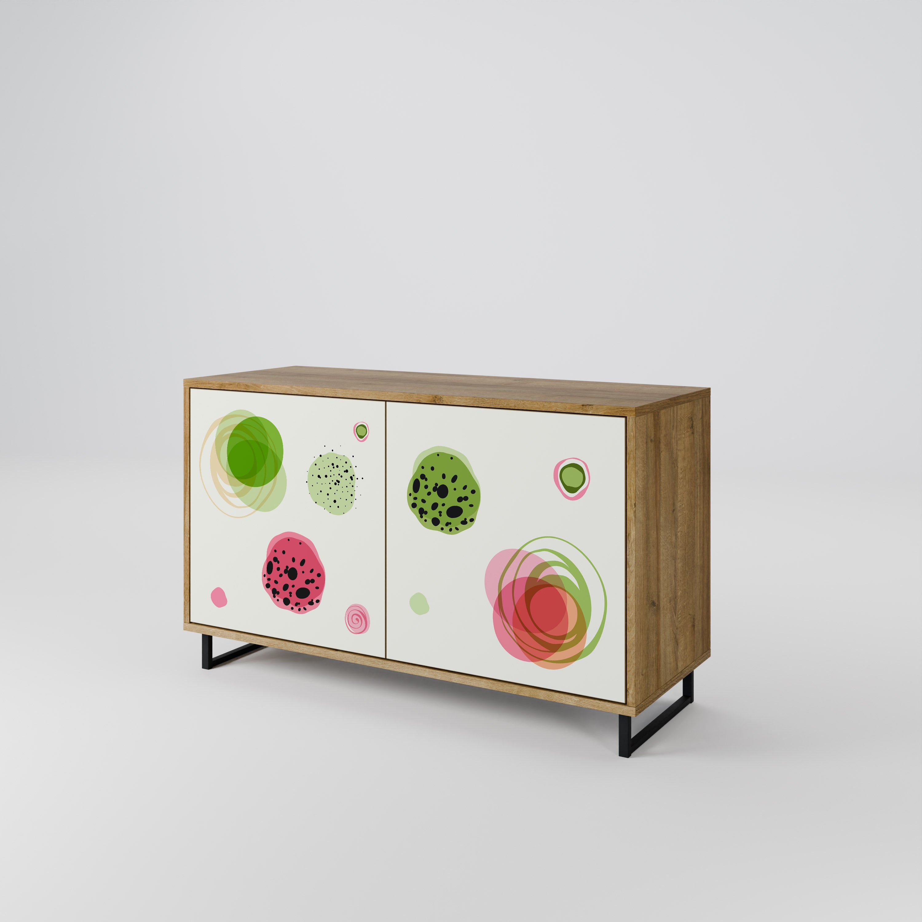 COLORFUL COSMOS 2-Door Sideboard in Oak Effect